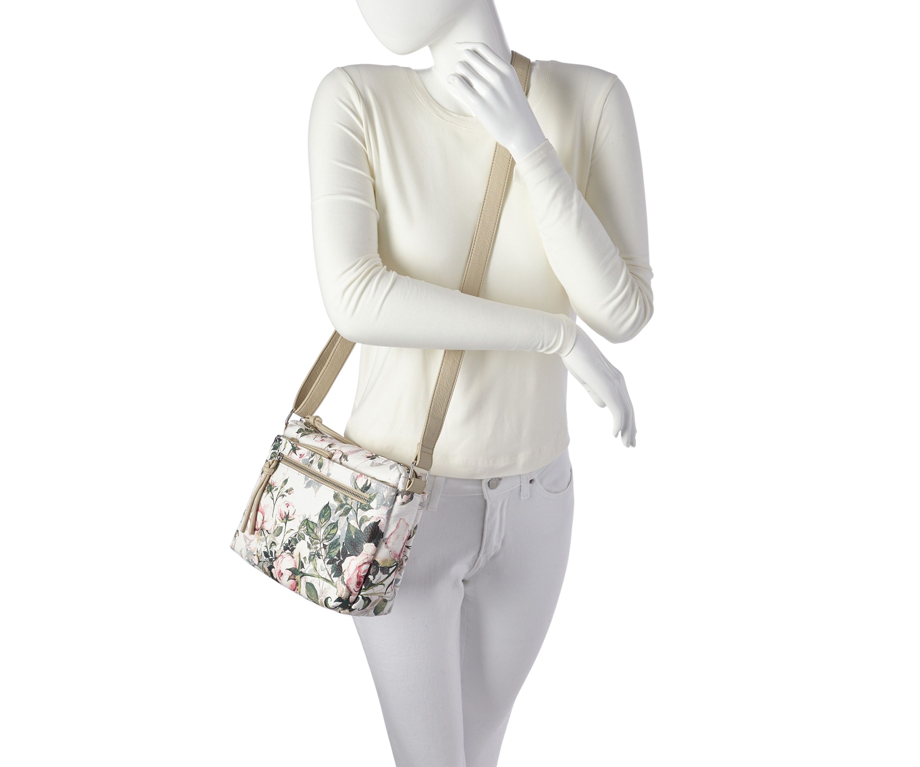 Printed Multi Pocket Crossbody