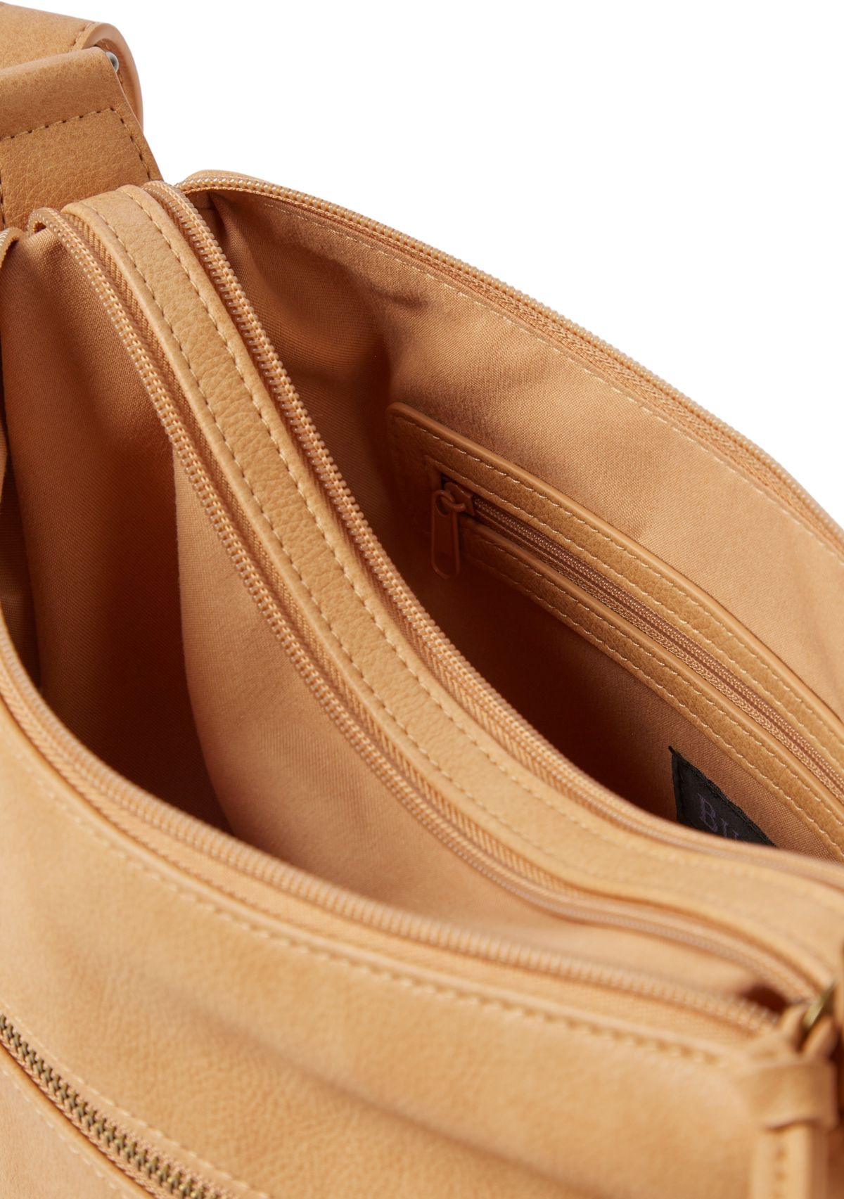 Whip Stitch Top Zip Shoulder Bag