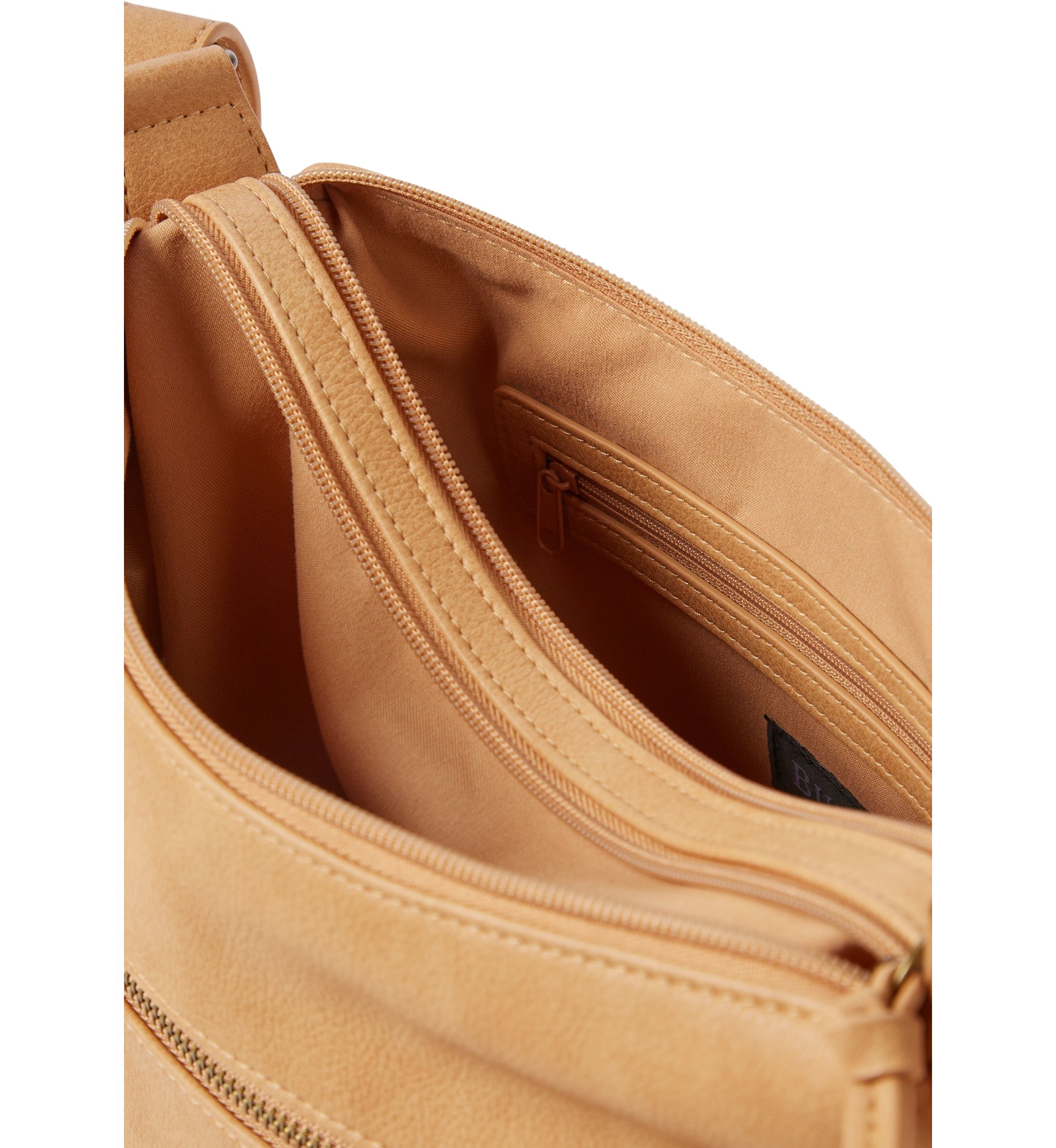 Whip Stitch Top Zip Shoulder Bag