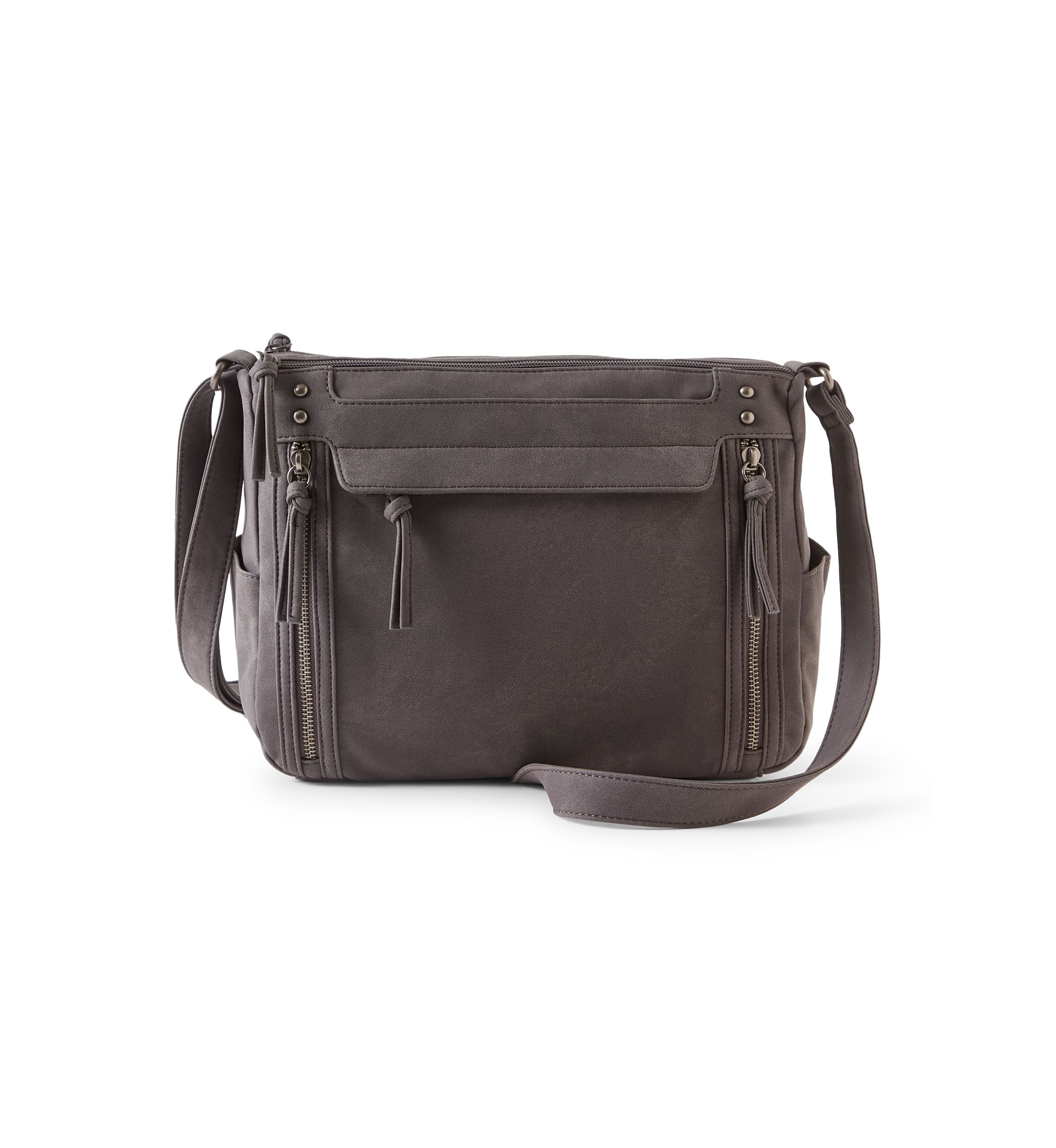 Washed Twill Shoulder Bag 