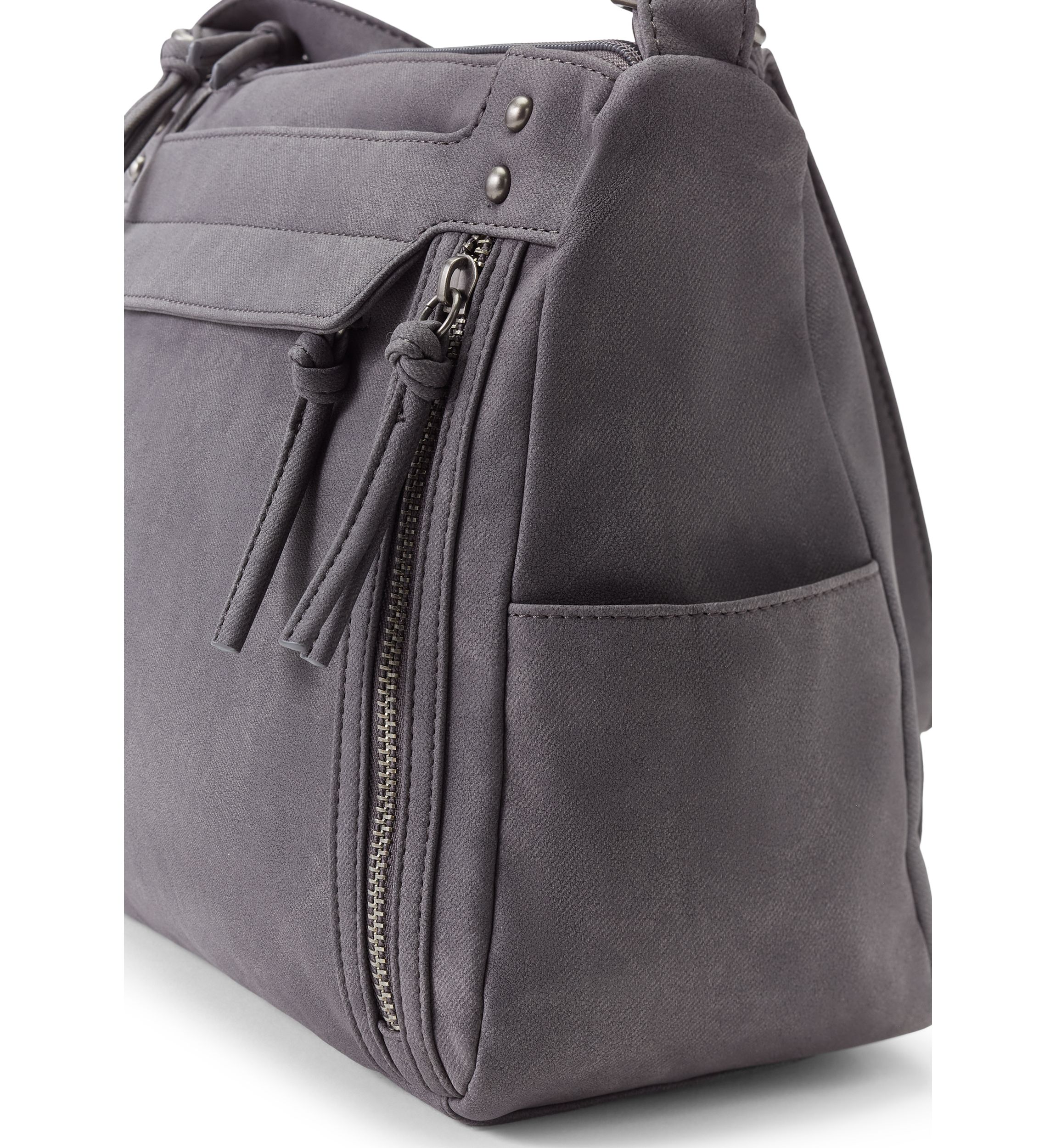 Washed Twill Shoulder Bag 
