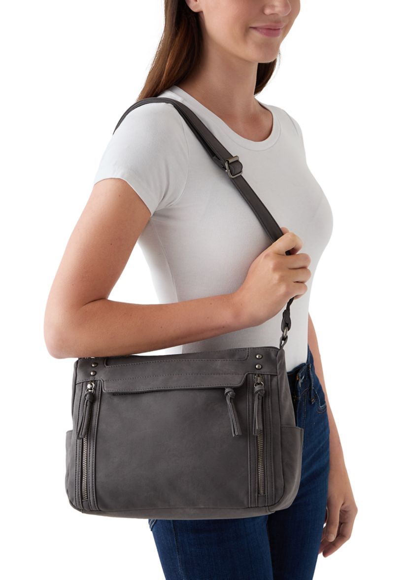 Washed Twill Shoulder Bag 