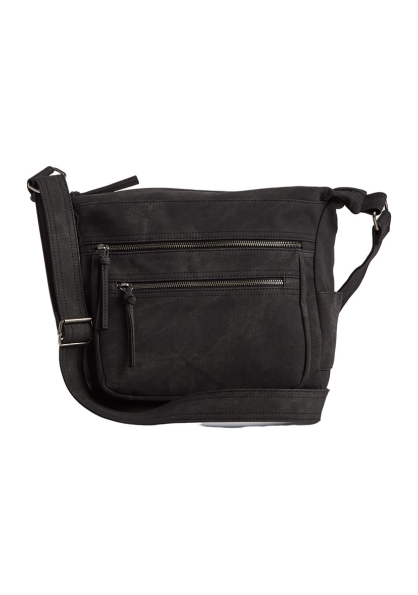 Tie Dye Twill Washed Multi Zip Hobo Crossbody Bag