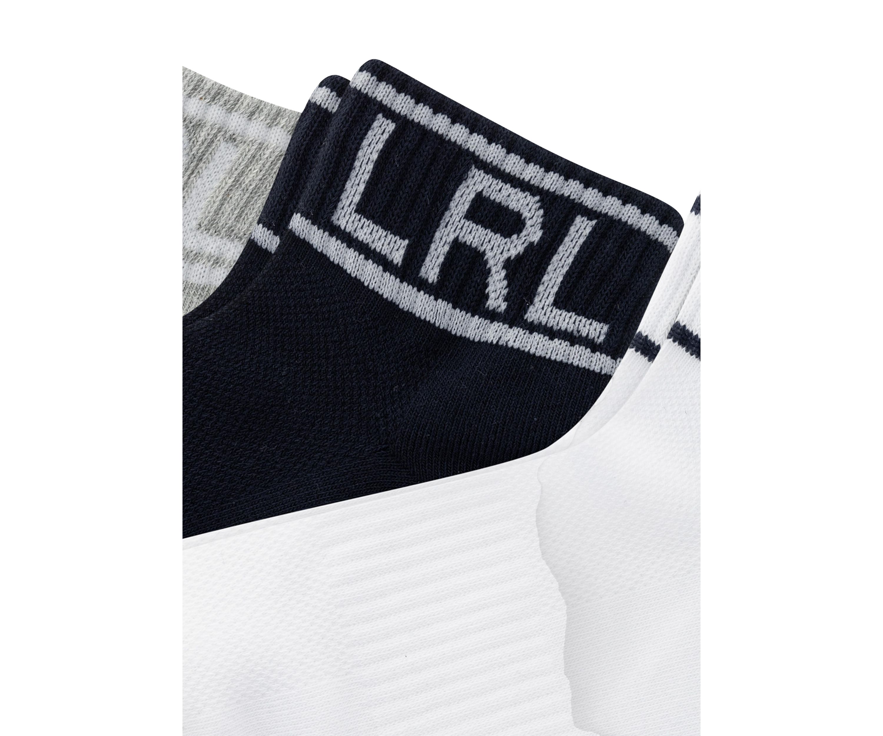 Logo Embroidered Quarter Socks - 3 Pack