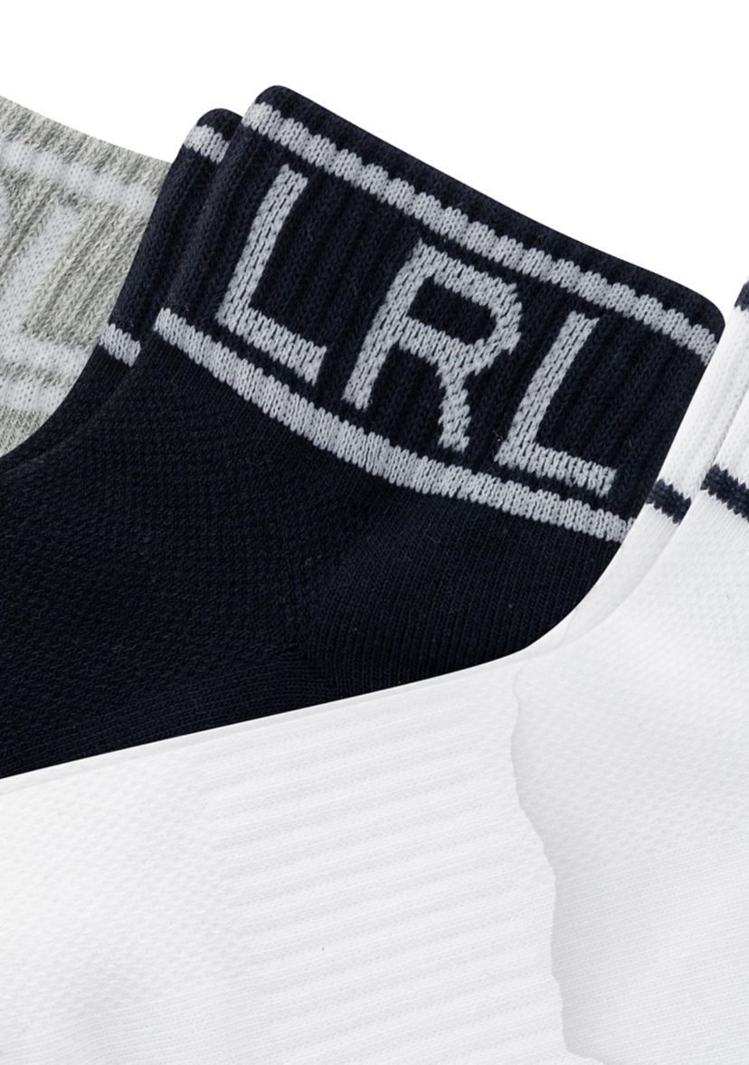 Logo Embroidered Quarter Socks - 3 Pack