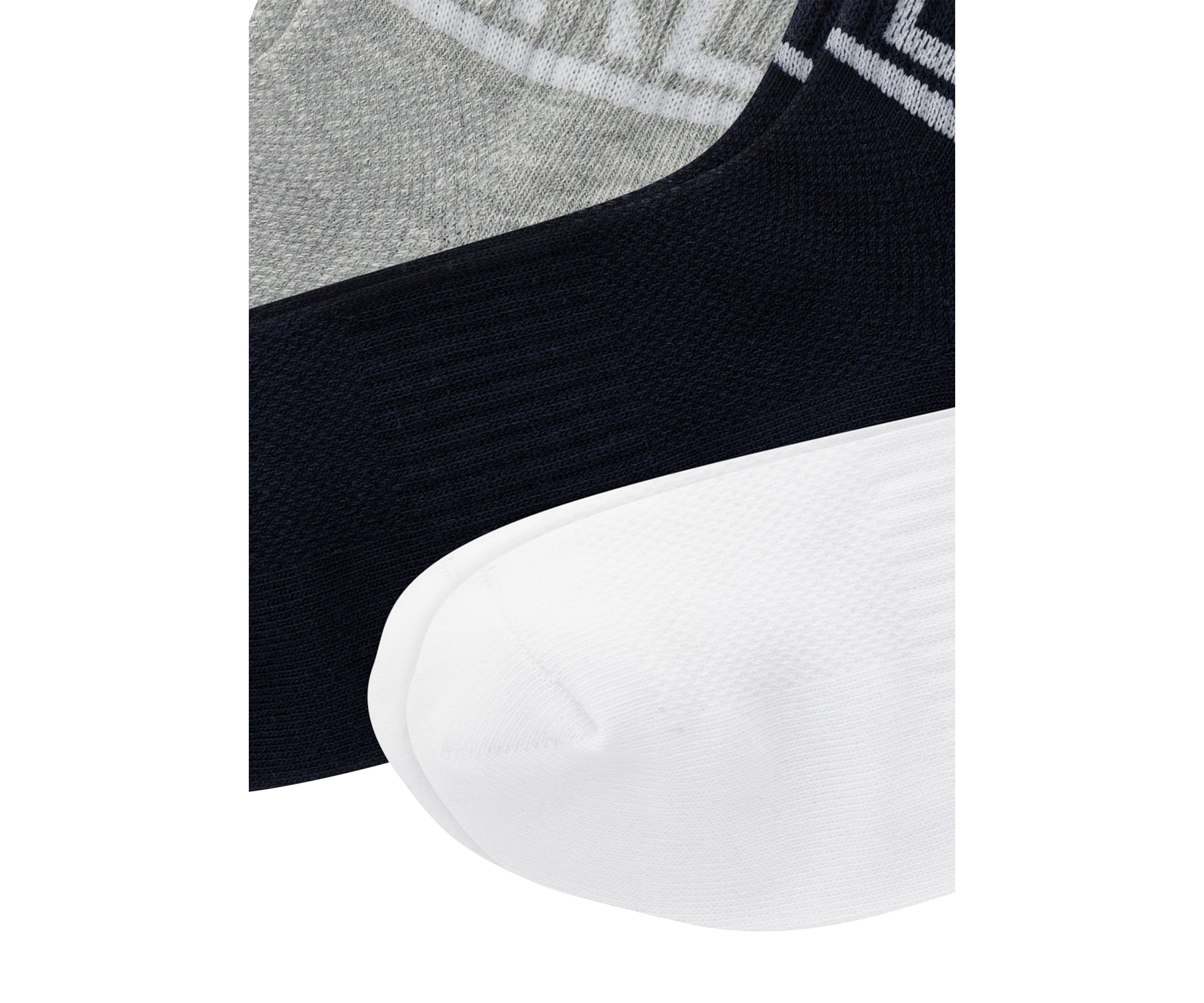 Logo Embroidered Quarter Socks - 3 Pack