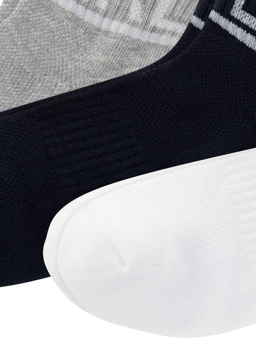 Logo Embroidered Quarter Socks - 3 Pack