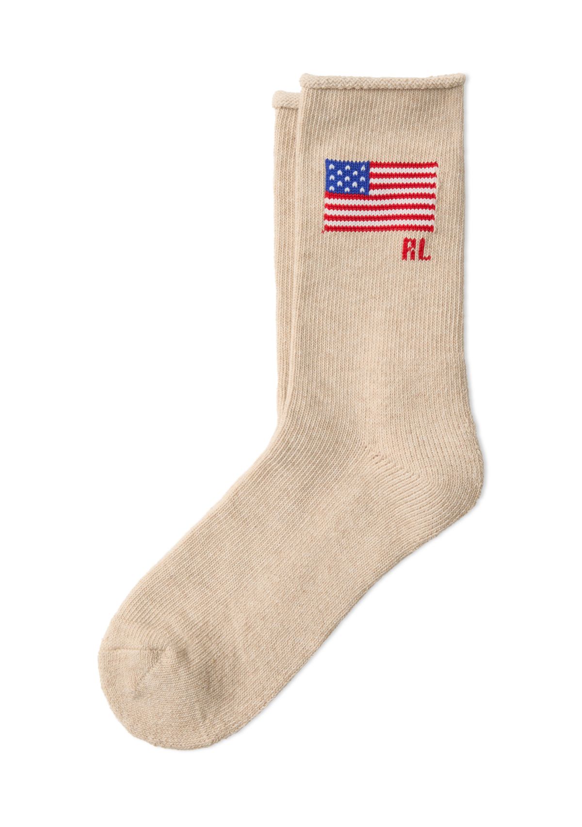 Roll Top RL Flag Crew Socks