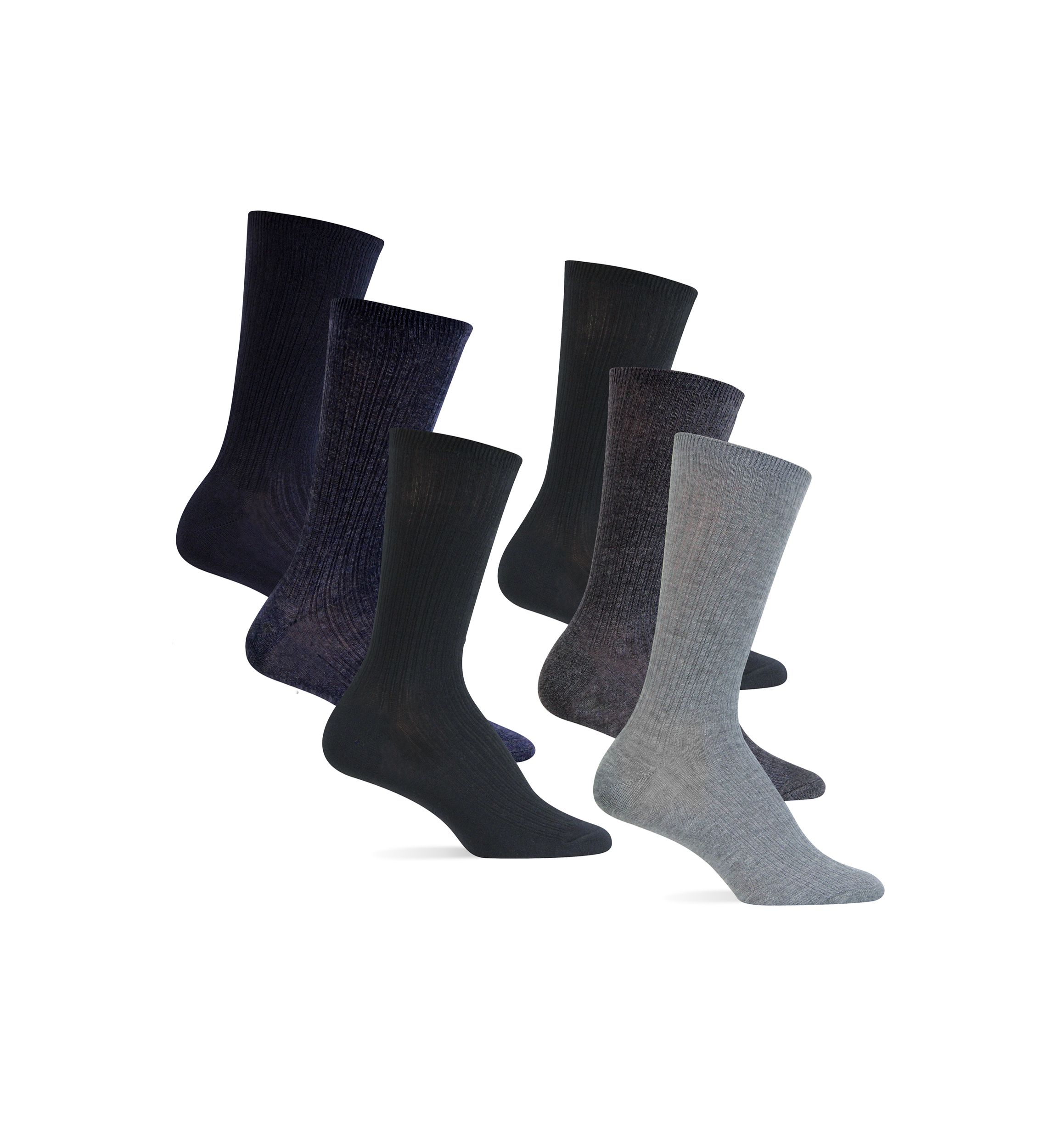 Ribbed Trouser Socks - 6 Pack