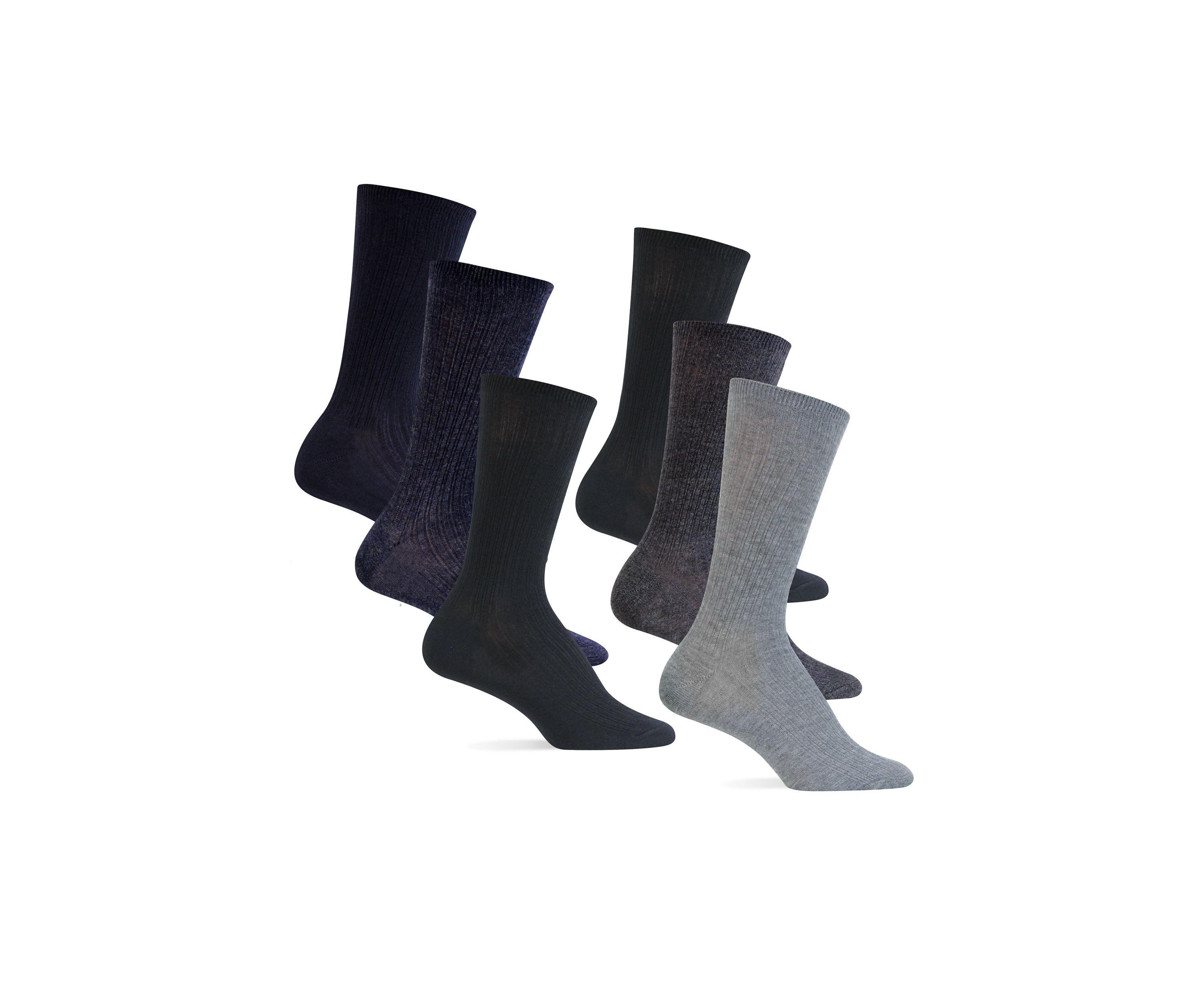 Ribbed Trouser Socks - 6 Pack