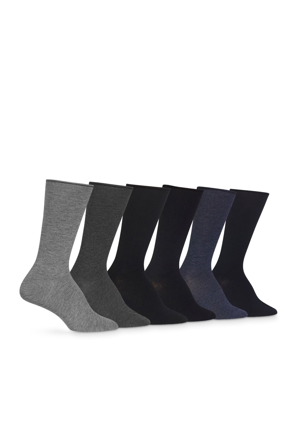 Roll Top Trouser Crew Socks- 6-Pack