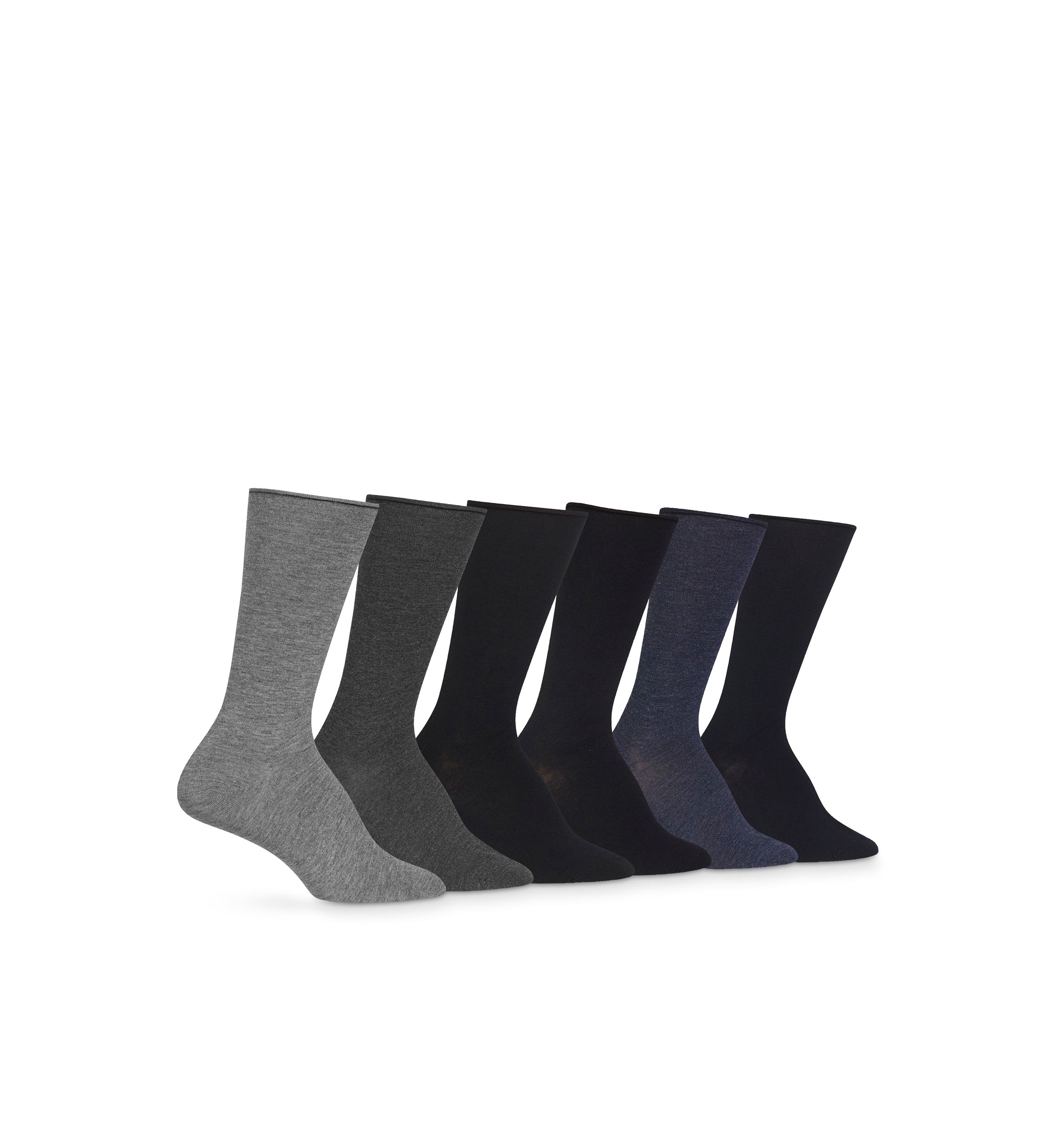 Roll Top Trouser Crew Socks- 6-Pack