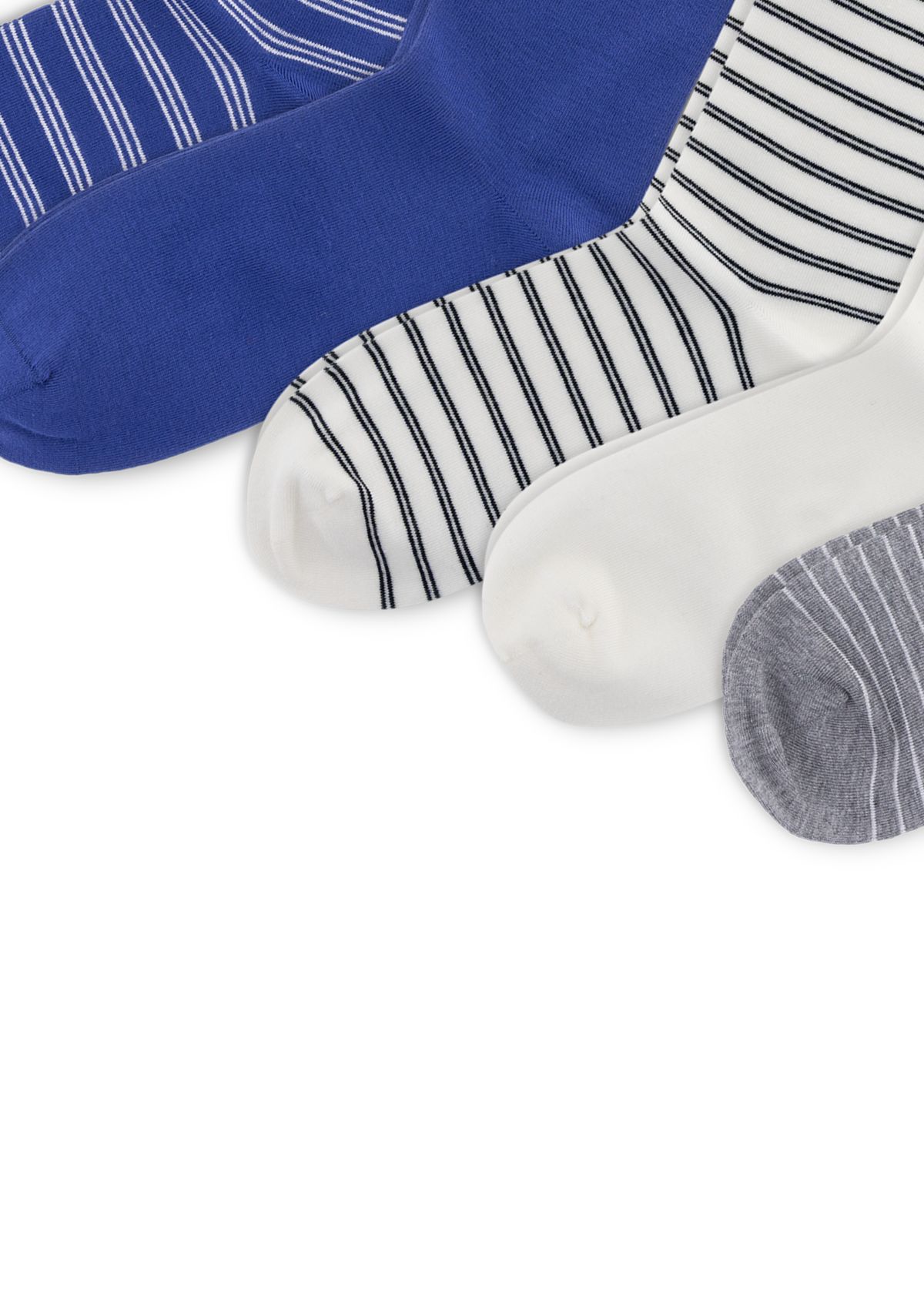 Womens Solid & Striped Socks - 6-Pack