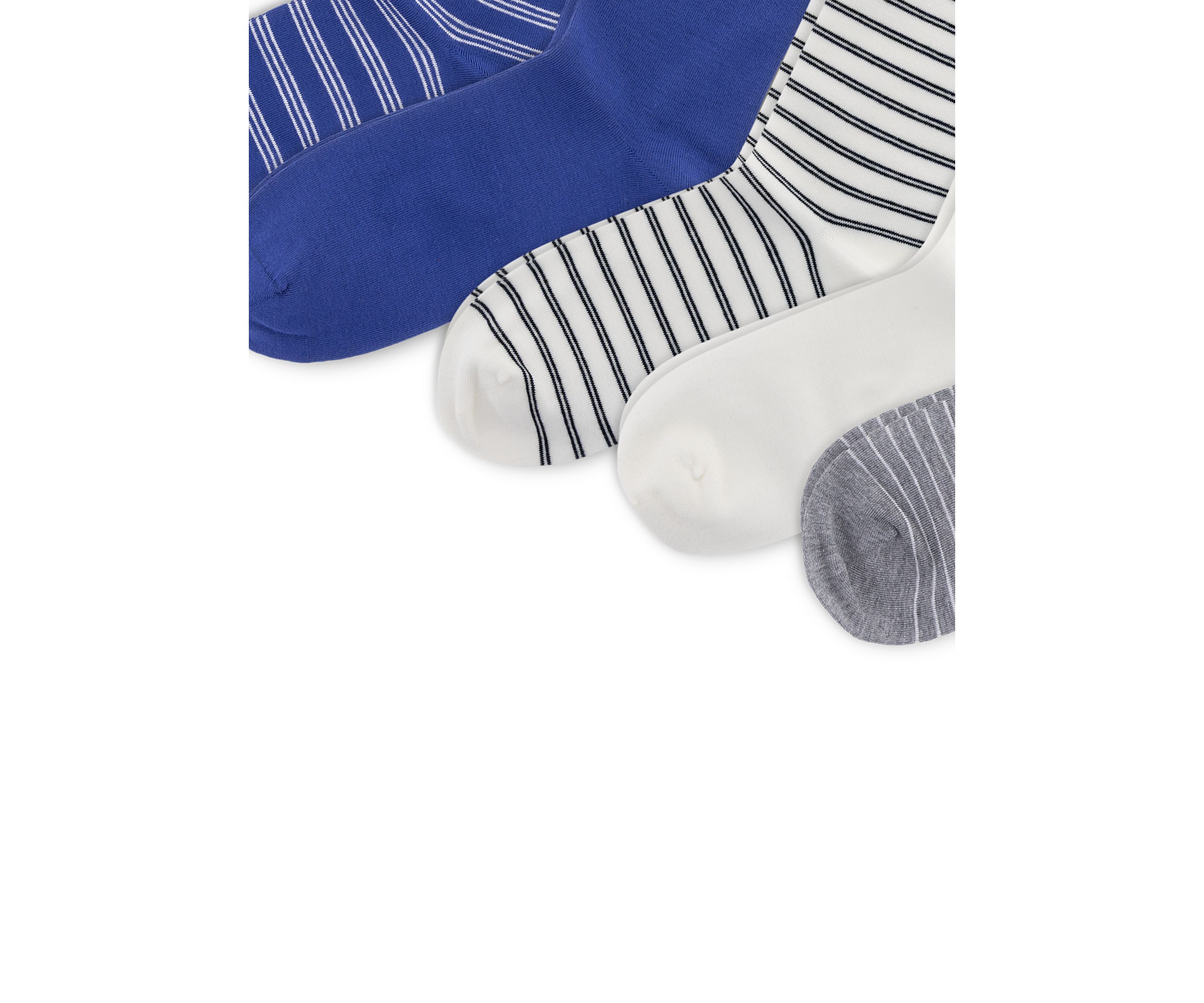 Womens Solid & Striped Socks - 6-Pack