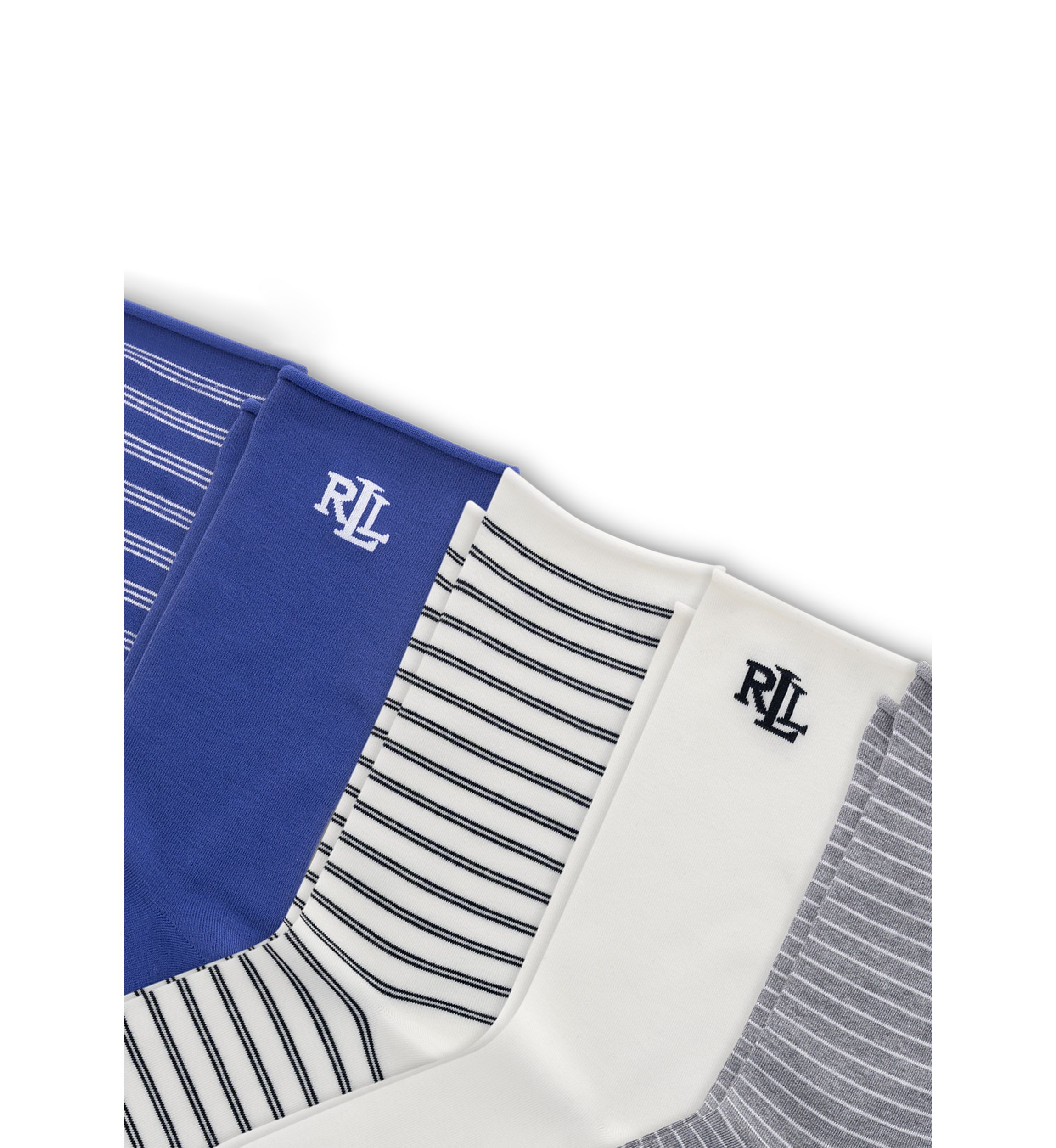 Womens Solid & Striped Socks - 6-Pack