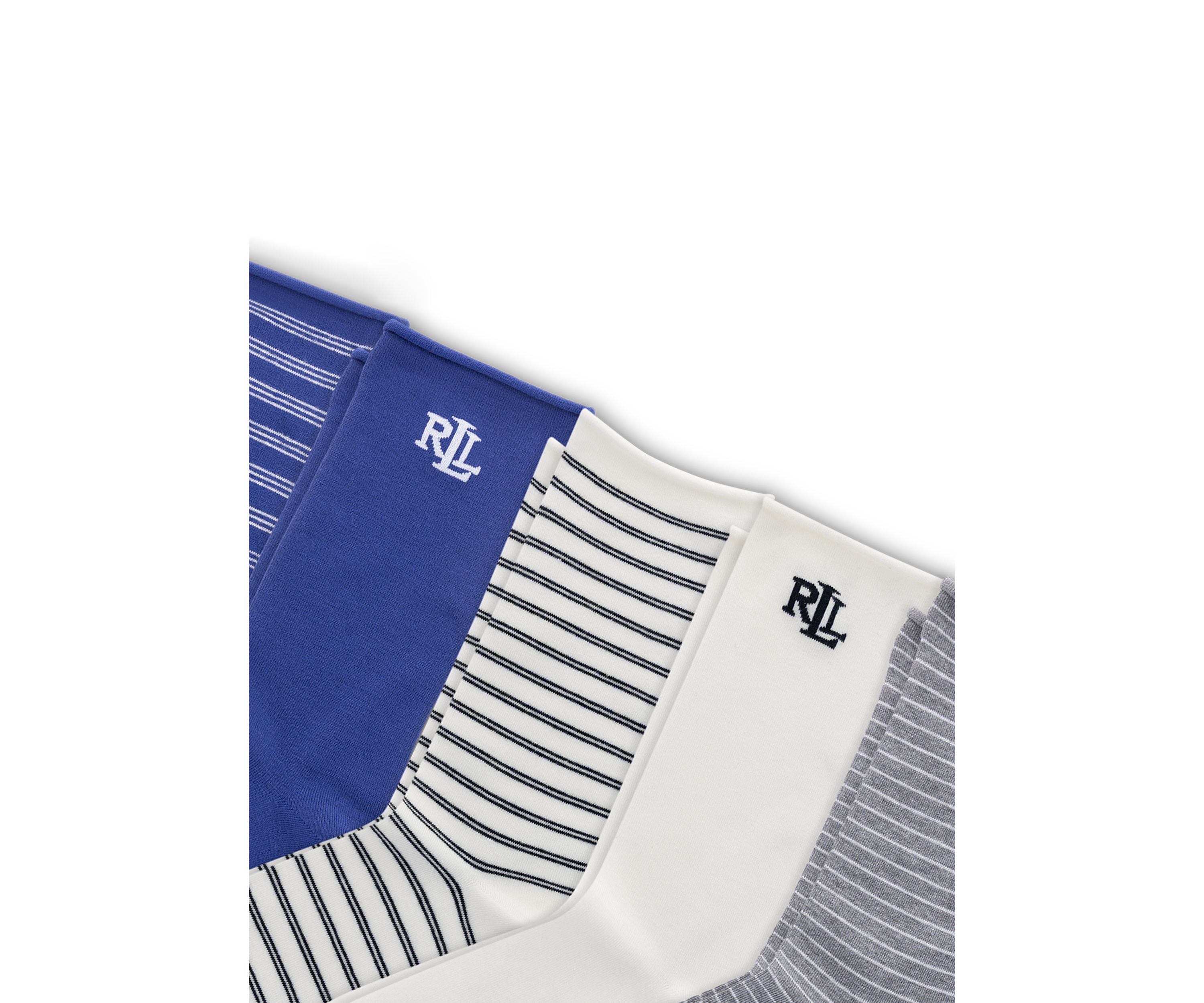Womens Solid & Striped Socks - 6-Pack