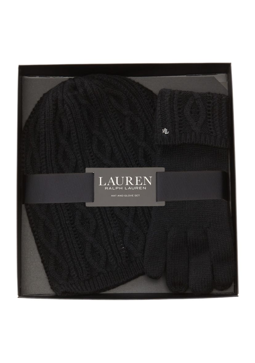 Pointelle Knit Beanie And Glove Giftset