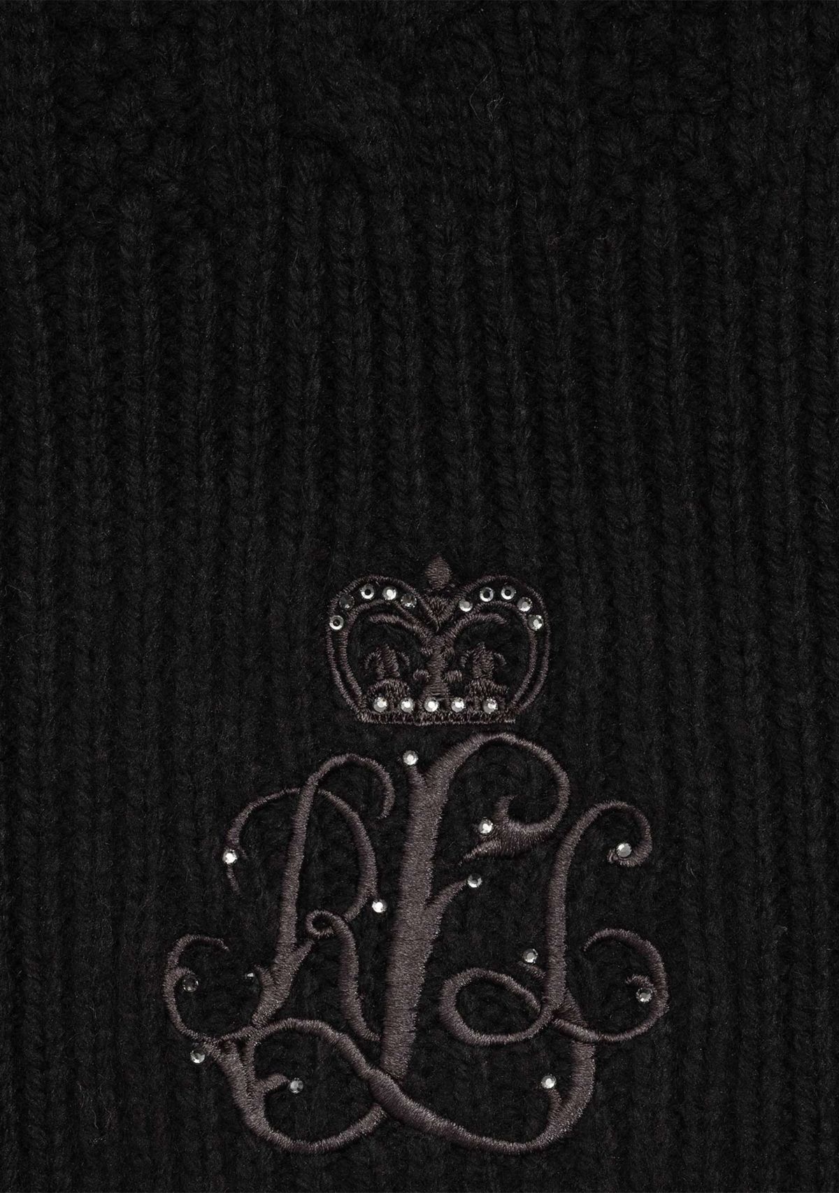 Cable Scarf with Direct Embroidery and Stones