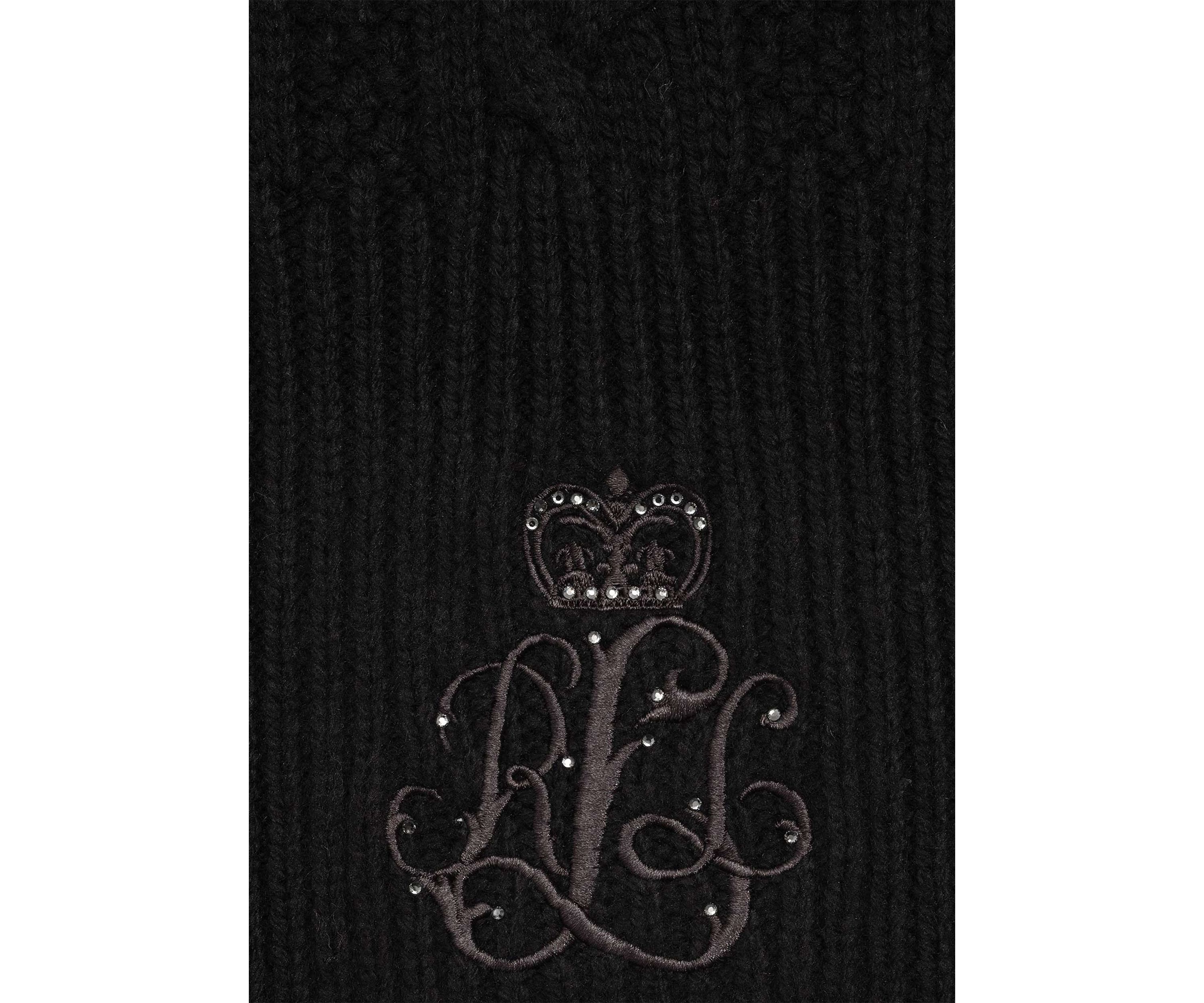 Cable Scarf with Direct Embroidery and Stones