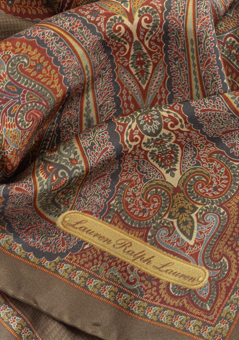 Paisley Glenplaid Square Scarf