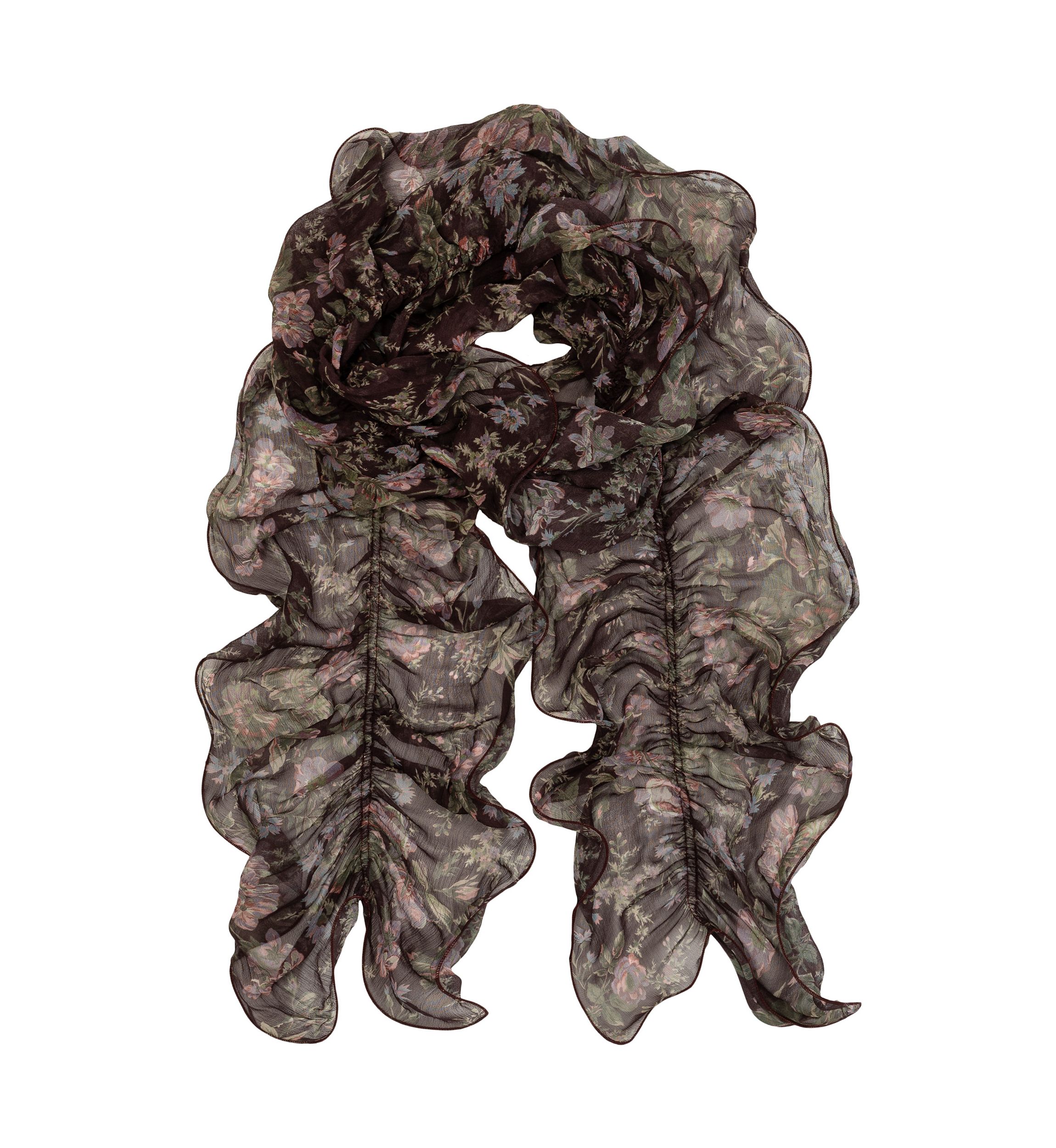  Fall Floral Ruffle Scarf 