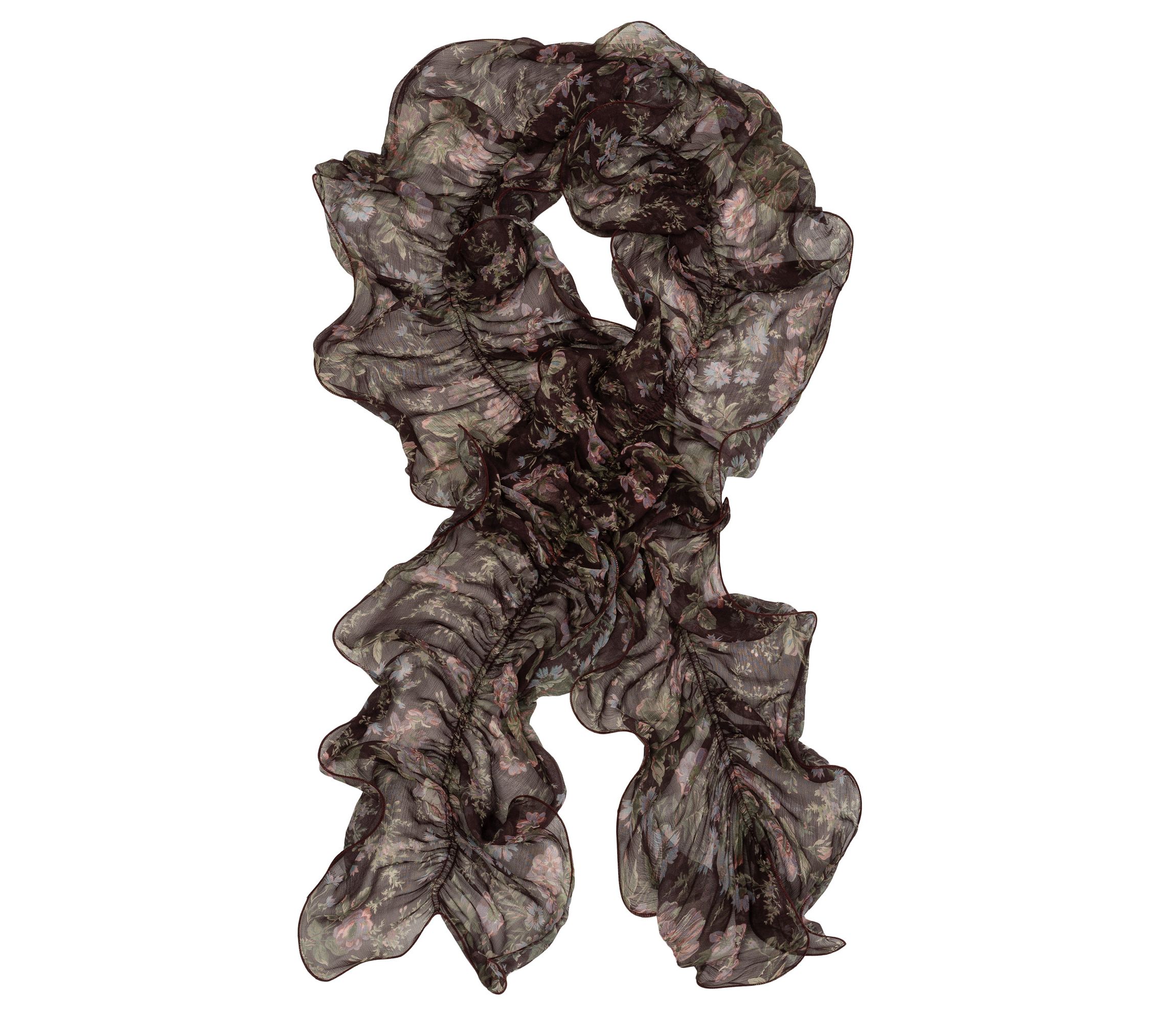  Fall Floral Ruffle Scarf 
