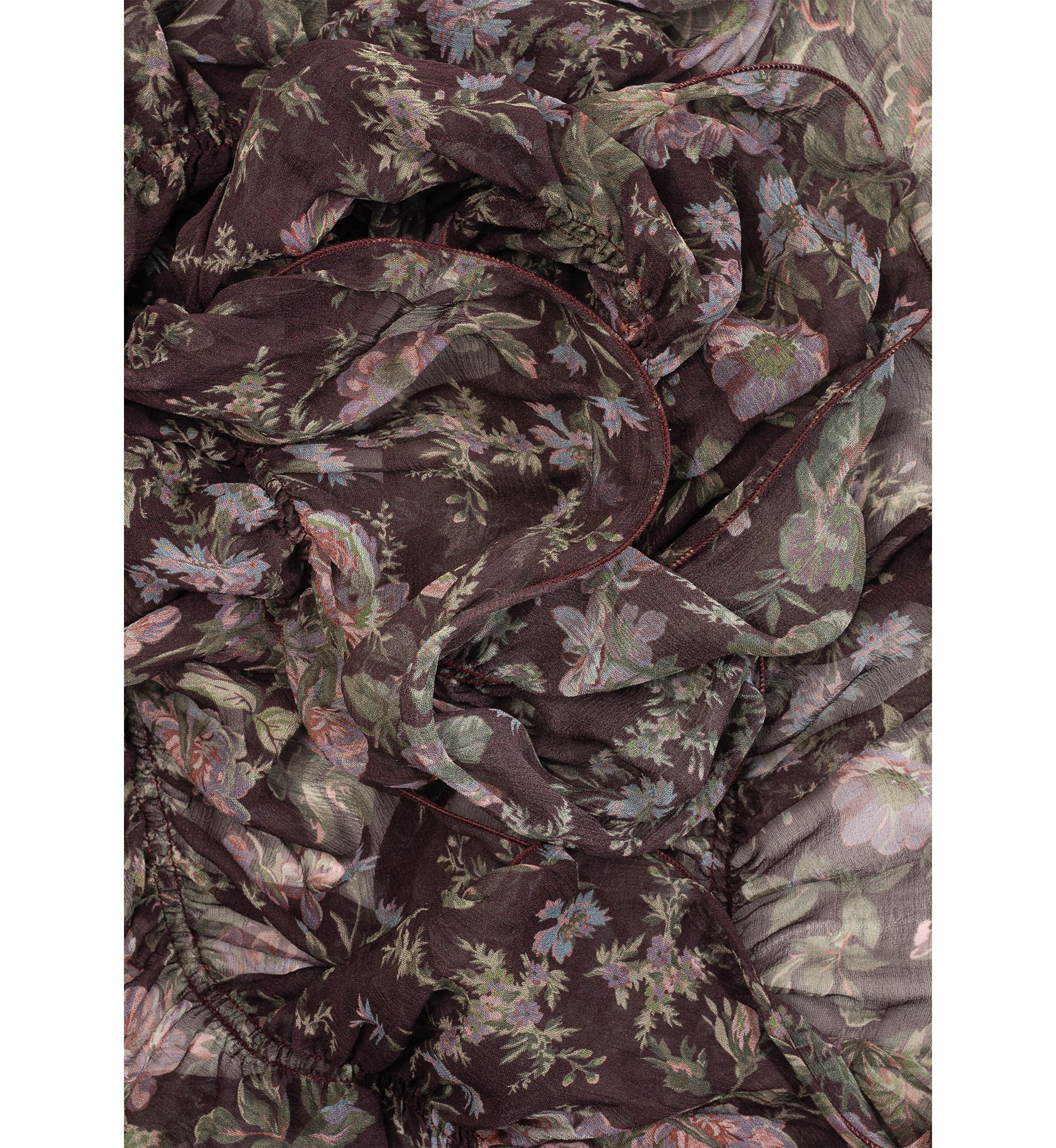  Fall Floral Ruffle Scarf 