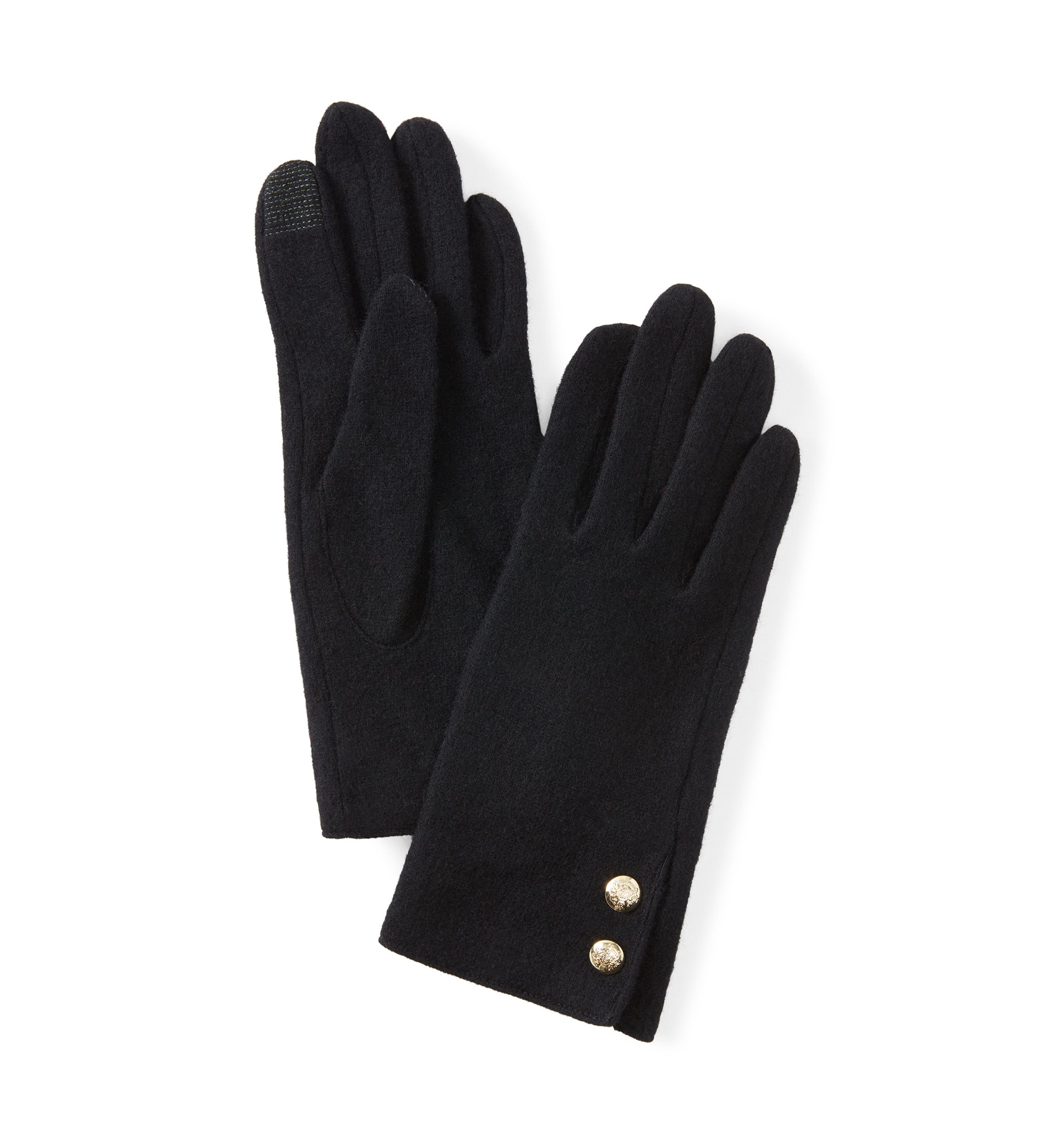 Two Button Cashmere Blend Touchscreen Gloves
