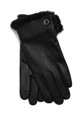 Coach Outlet Signature Leather Tech Gloves - Women's Gloves - brown, Size: 6 1/2