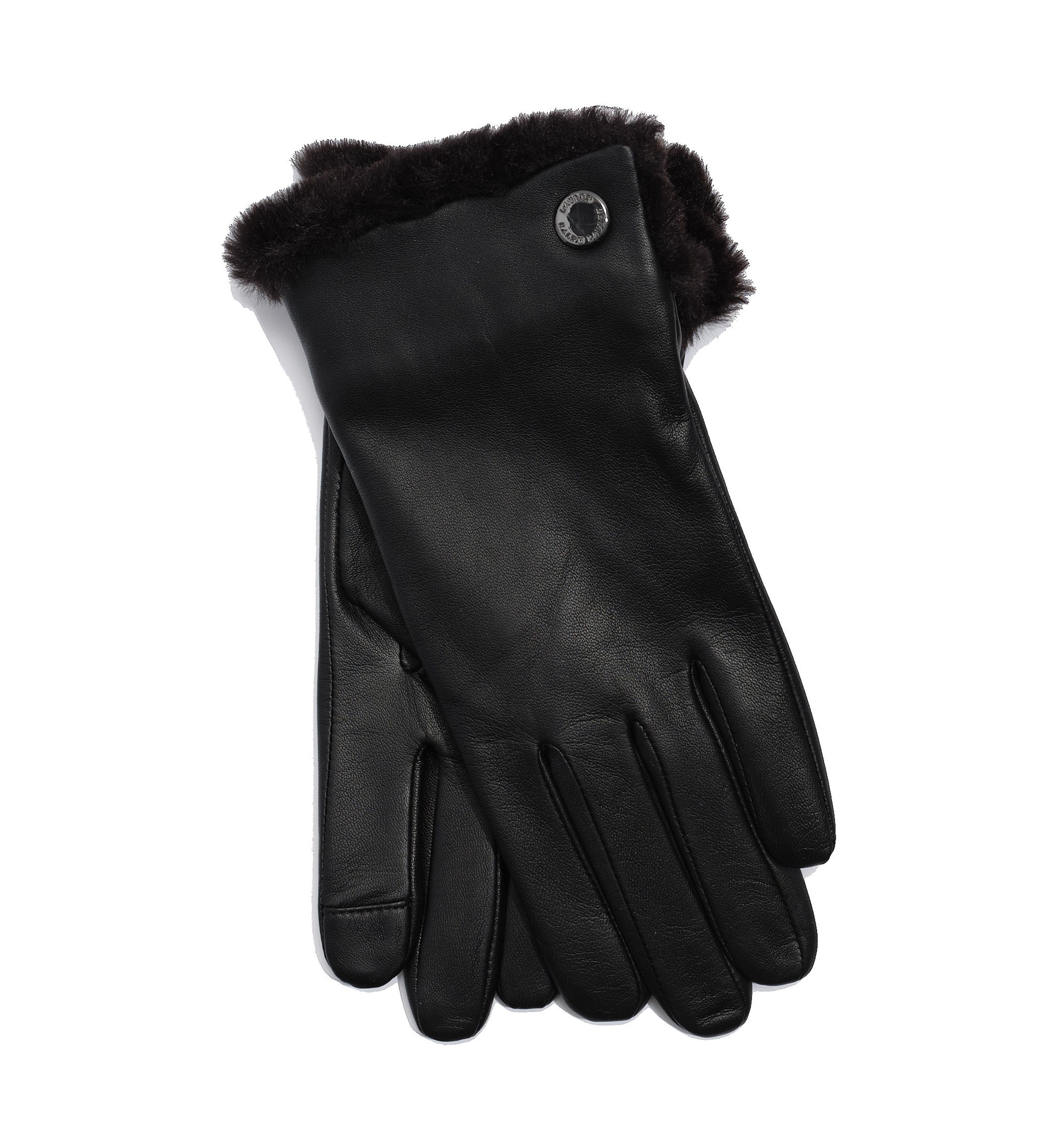 Faux Fur Lined Leather Gloves