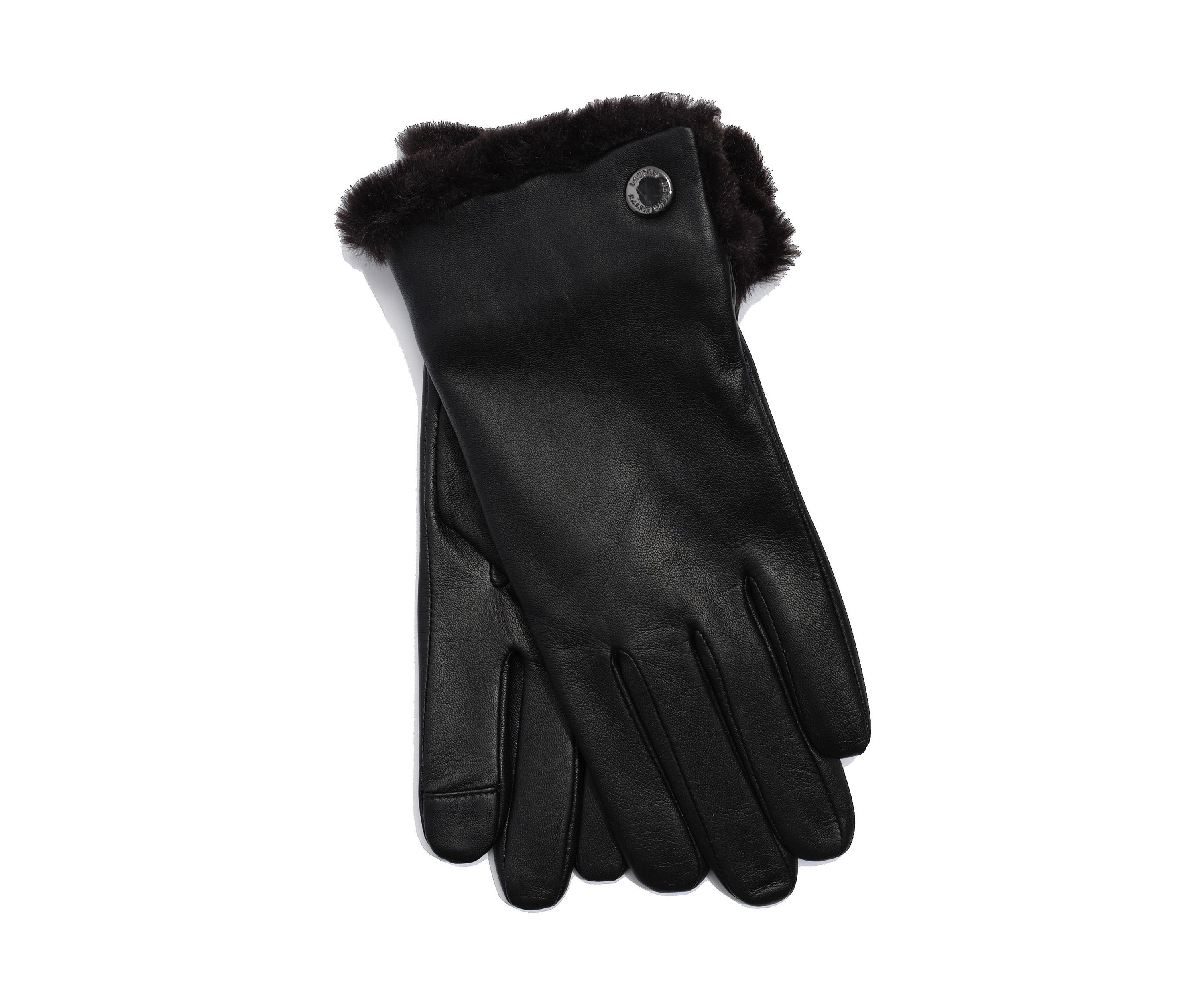 Faux Fur Lined Leather Gloves