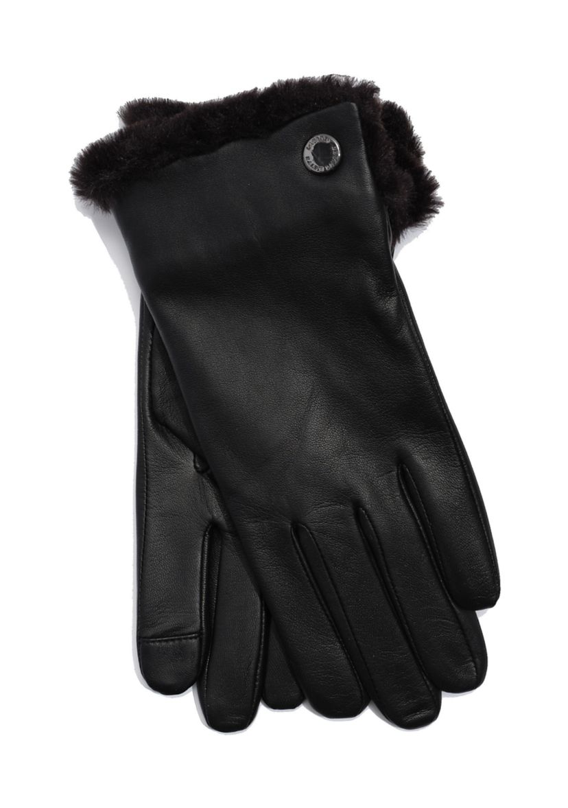 Faux Fur Lined Leather Gloves