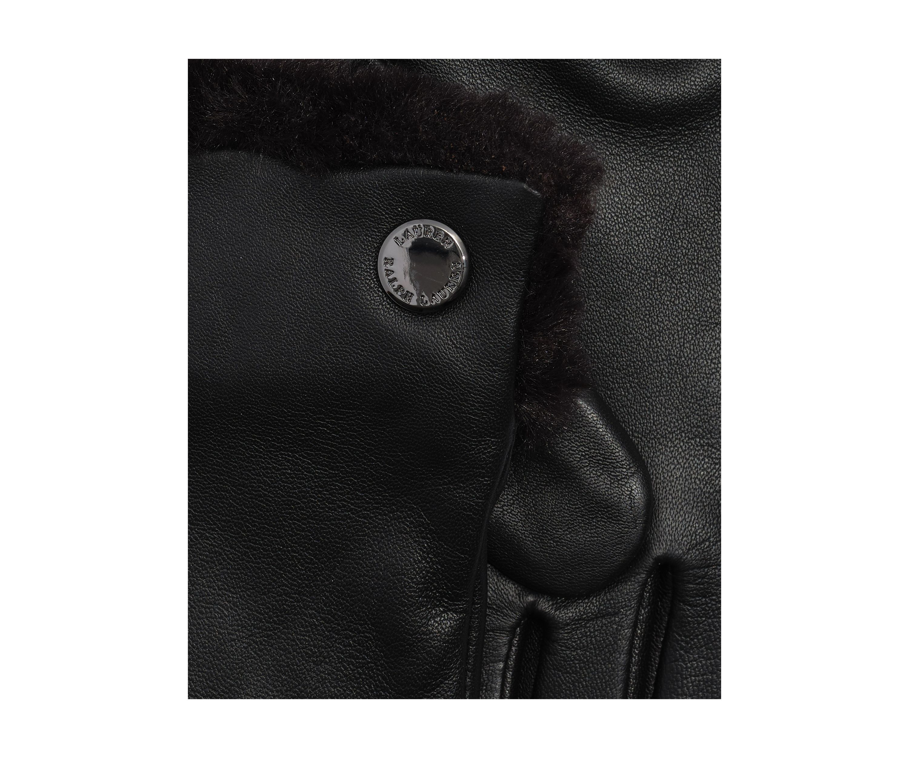 Faux Fur Lined Leather Gloves