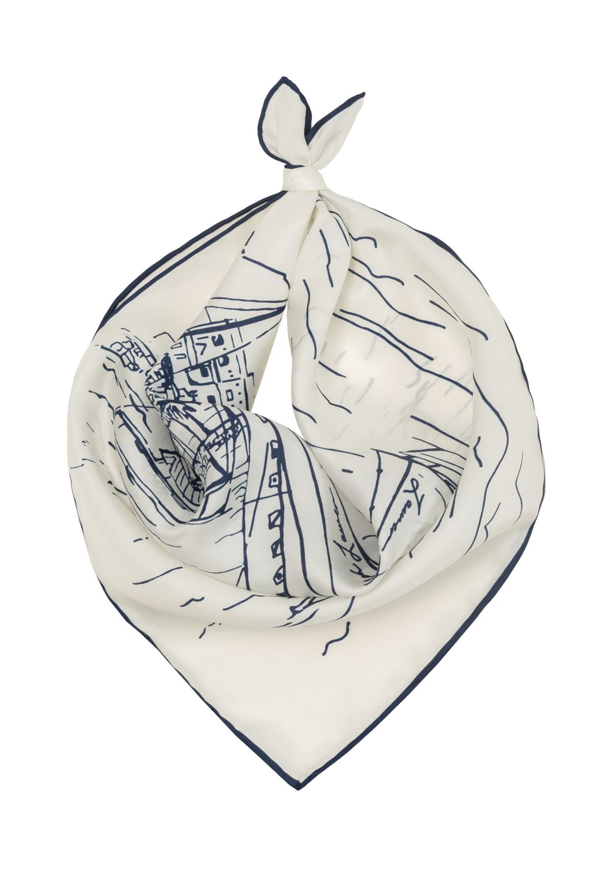 Conversational Small Square Scarf