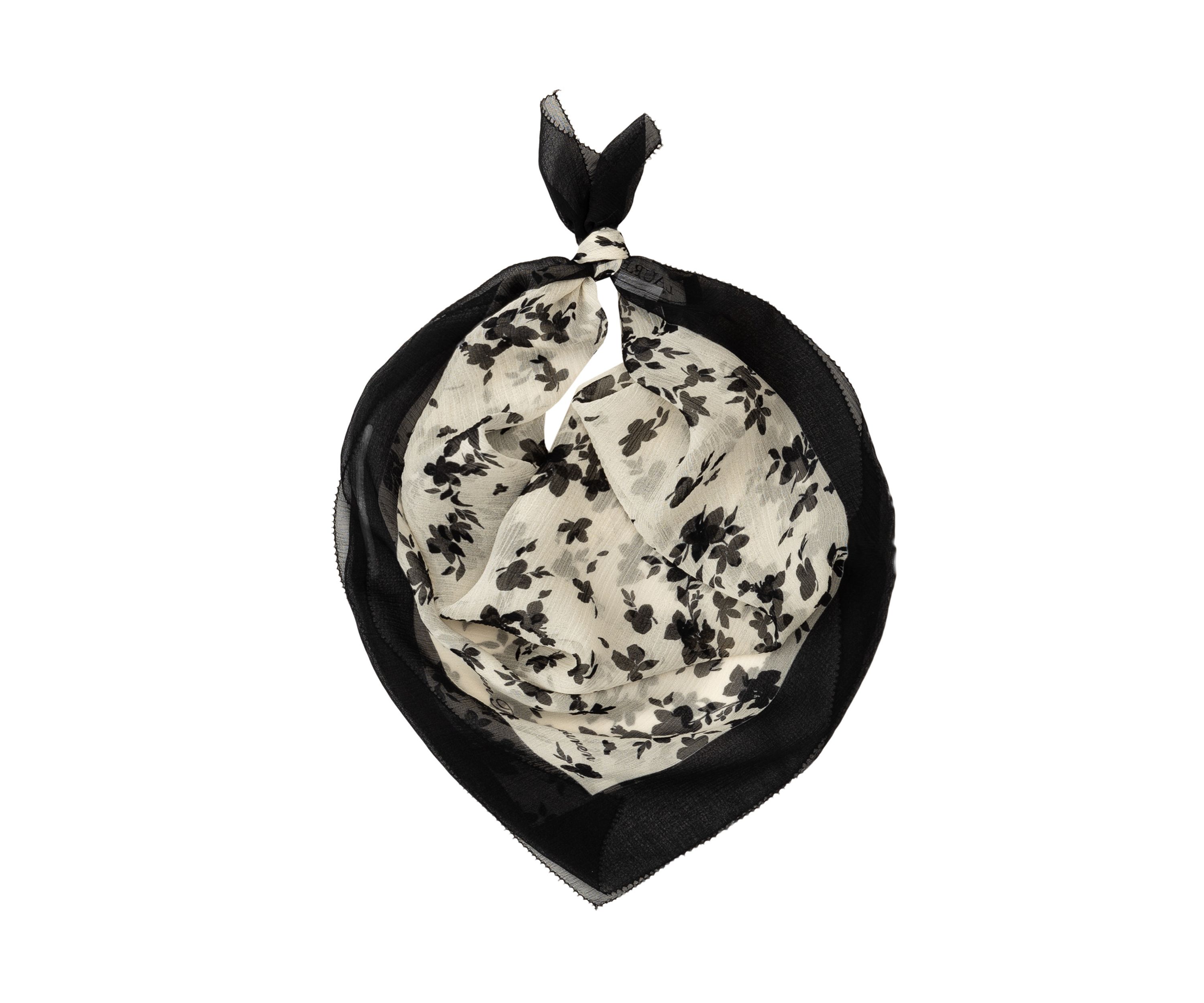 Contrast Floral Square Scarf