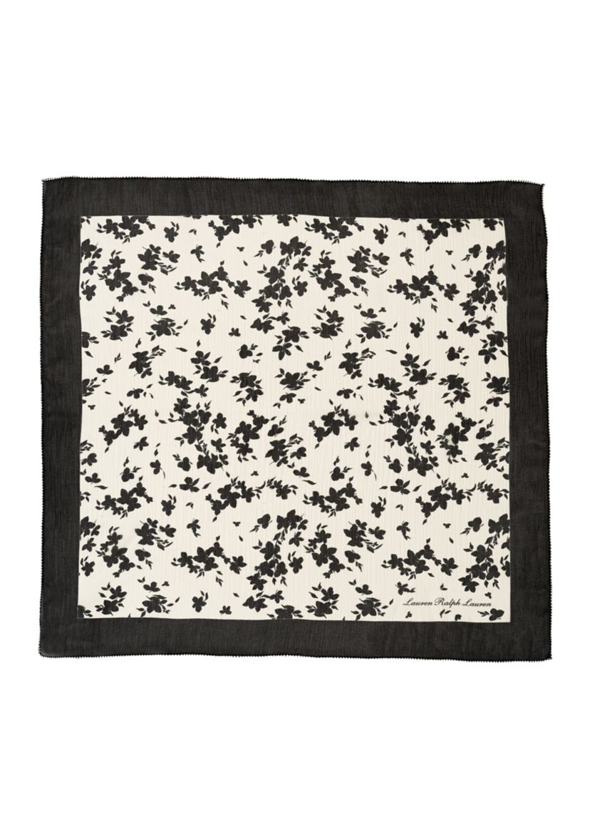Contrast Floral Square Scarf