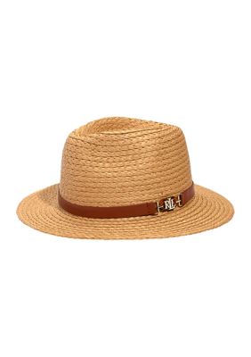 Raffia Fedora with Logo Hardware Belt