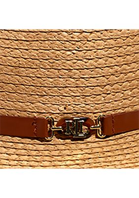 Raffia Fedora with Logo Hardware Belt