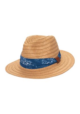 Fedora with Fabric Band and Leather
