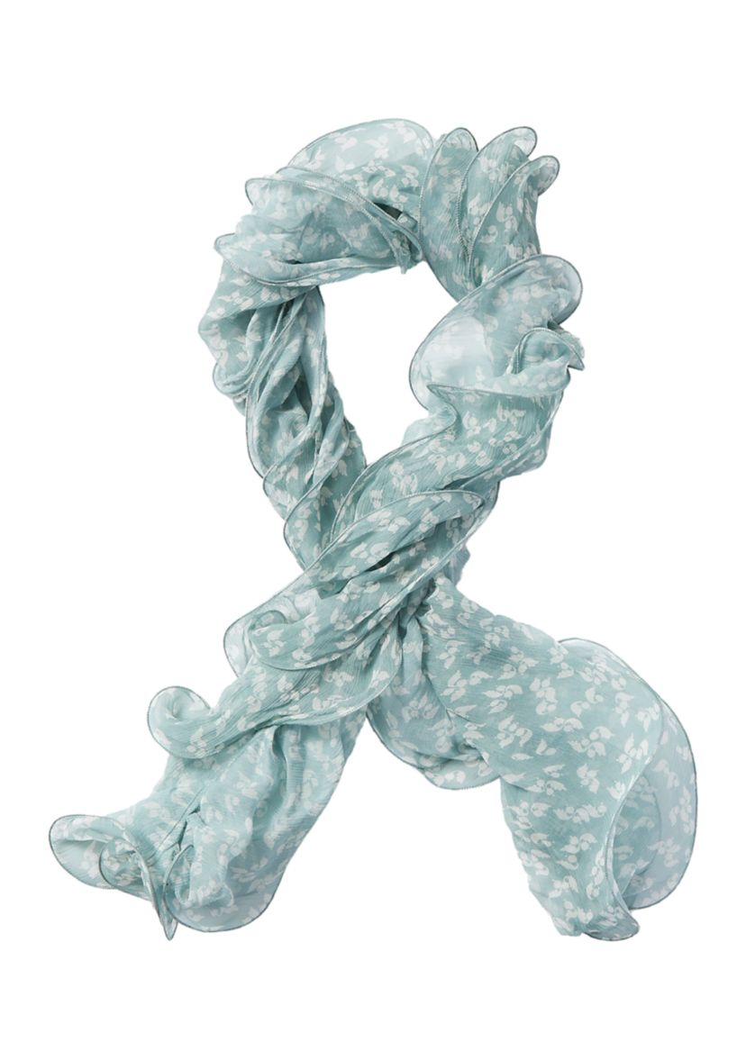 Floral Double Ruffle Scarf