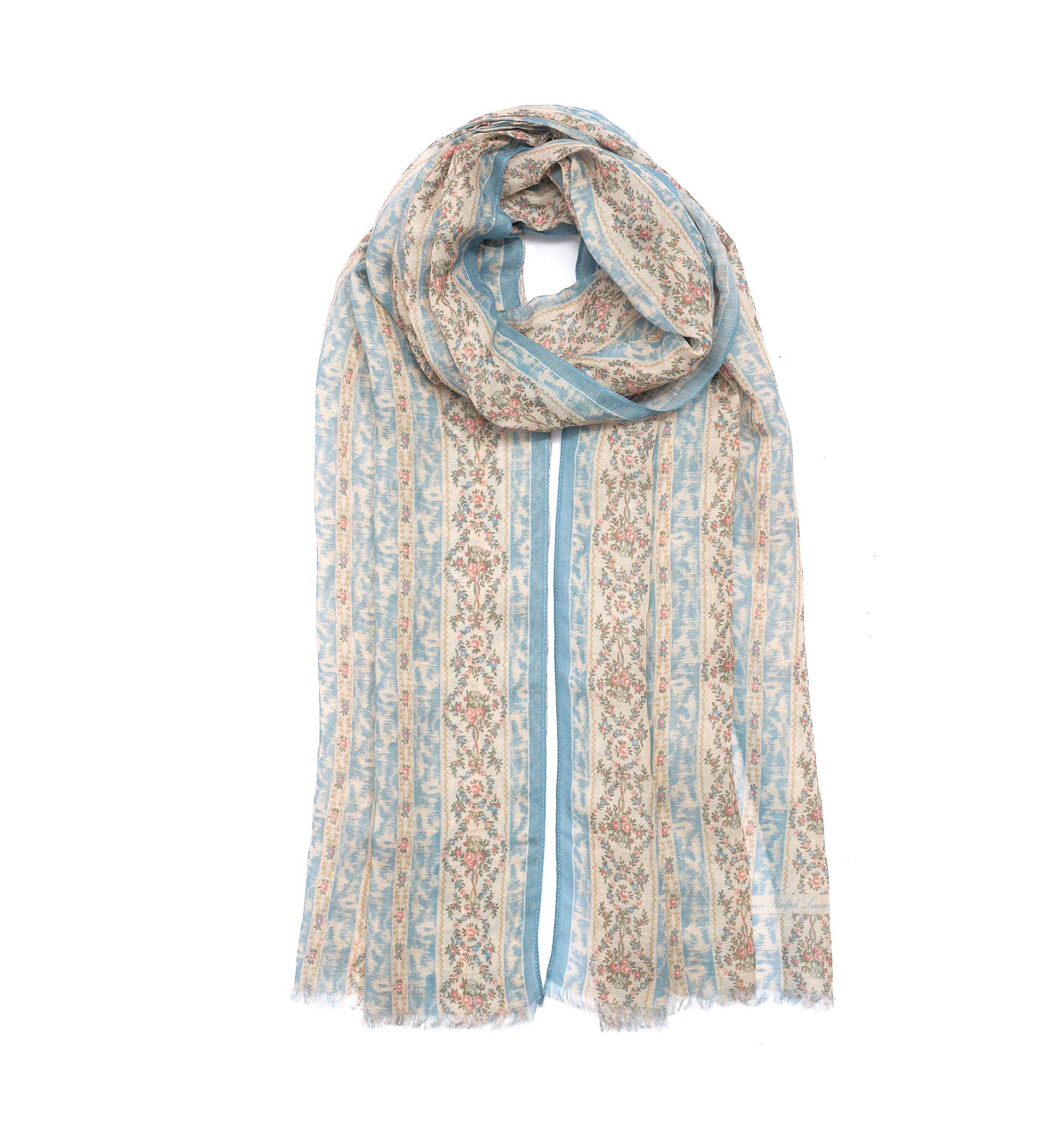 Floral Stripe Wrap Scarf