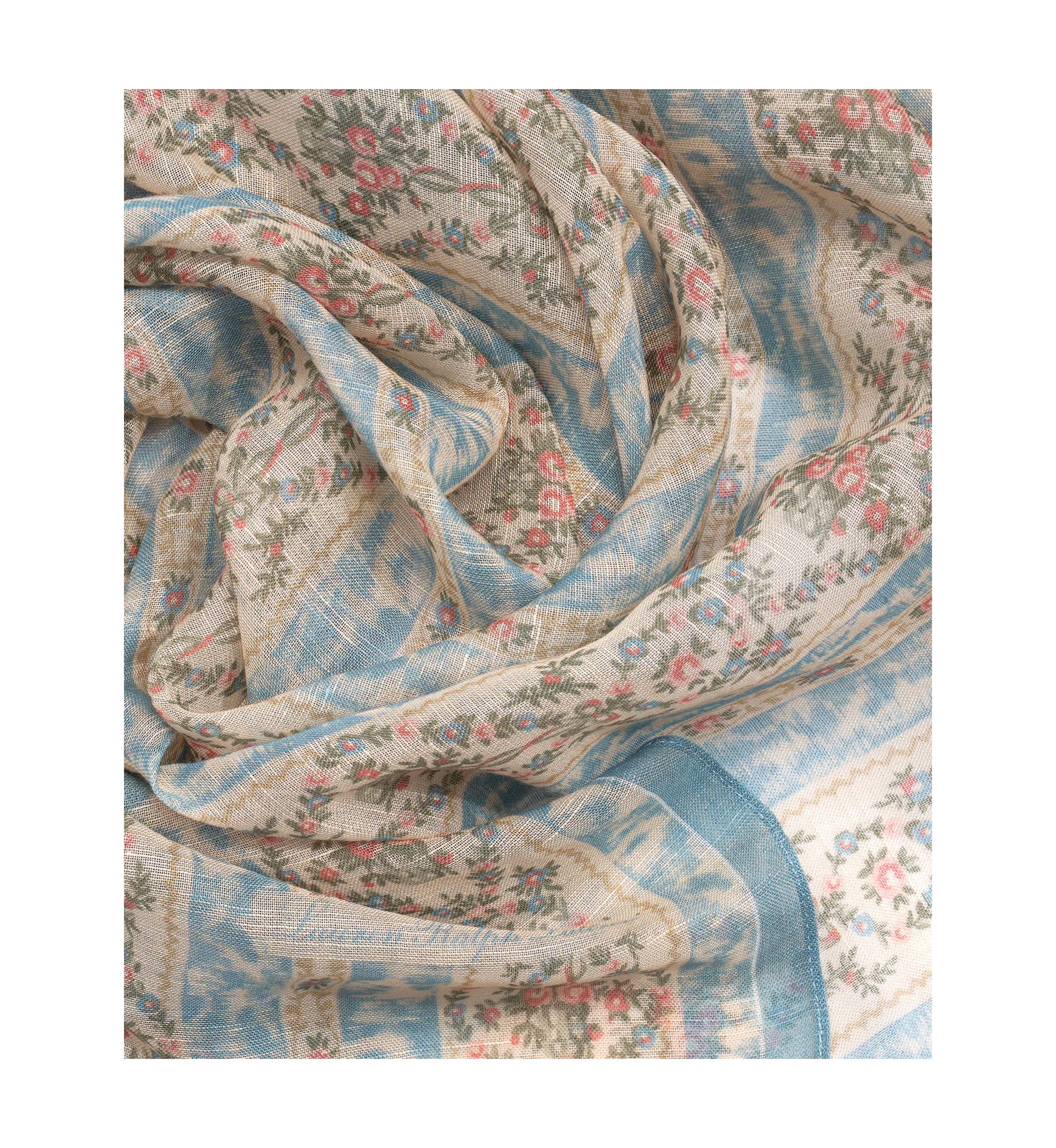 Floral Stripe Wrap Scarf
