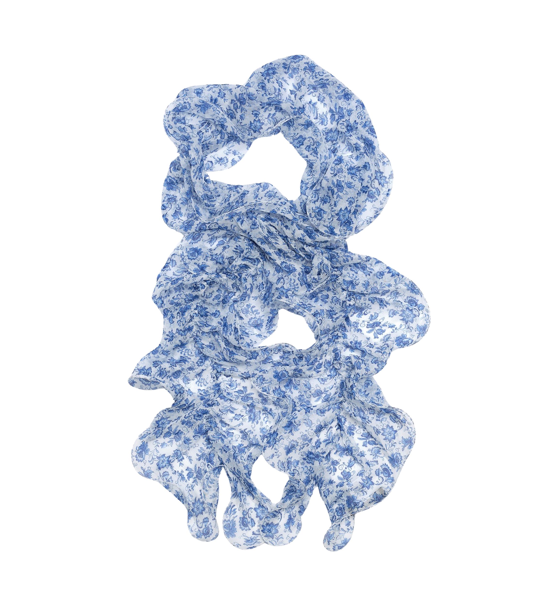 Jacobean Floral Ruffle Scarf