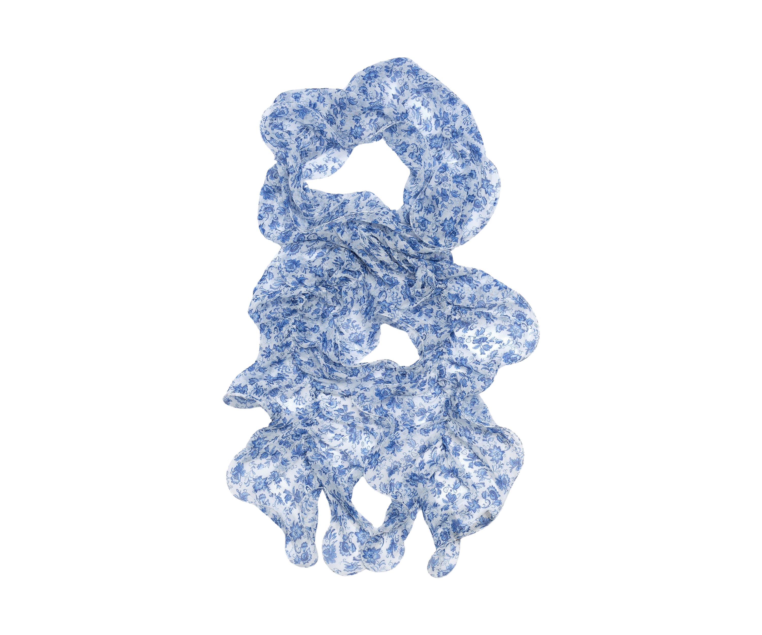 Jacobean Floral Ruffle Scarf