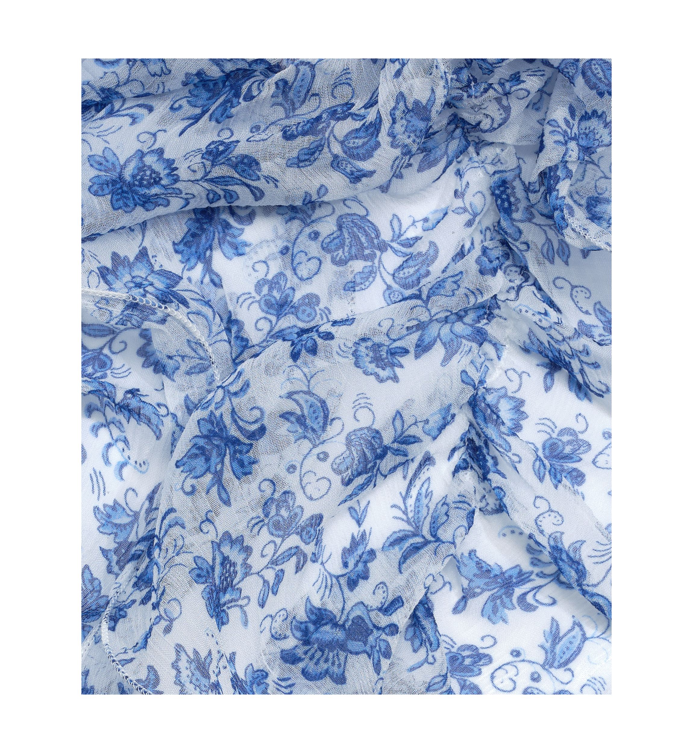 Jacobean Floral Ruffle Scarf