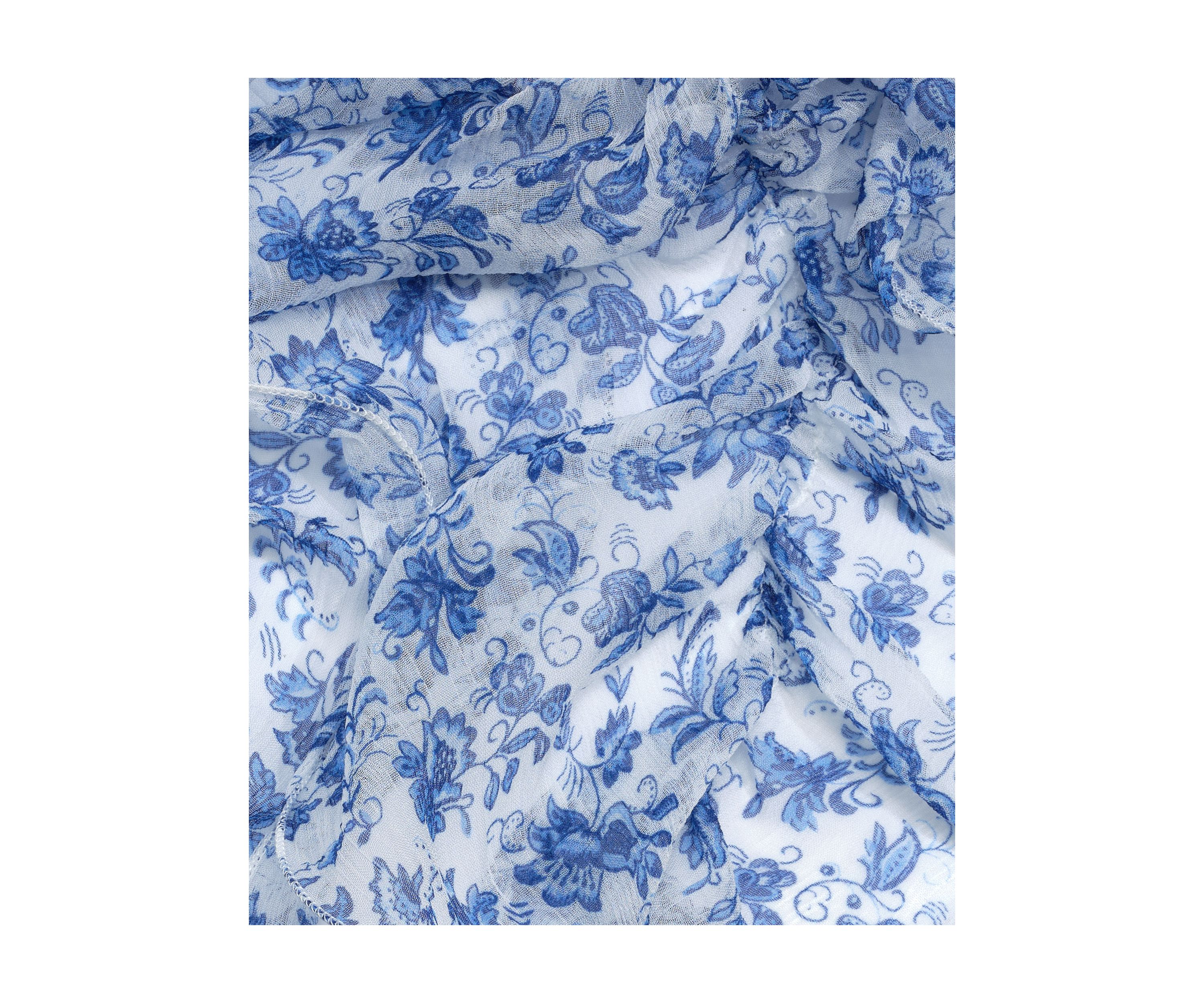 Jacobean Floral Ruffle Scarf