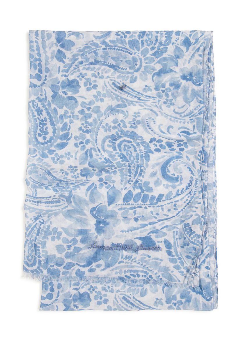 Summer Paisley Crinkled Oversized Oblong Scarf