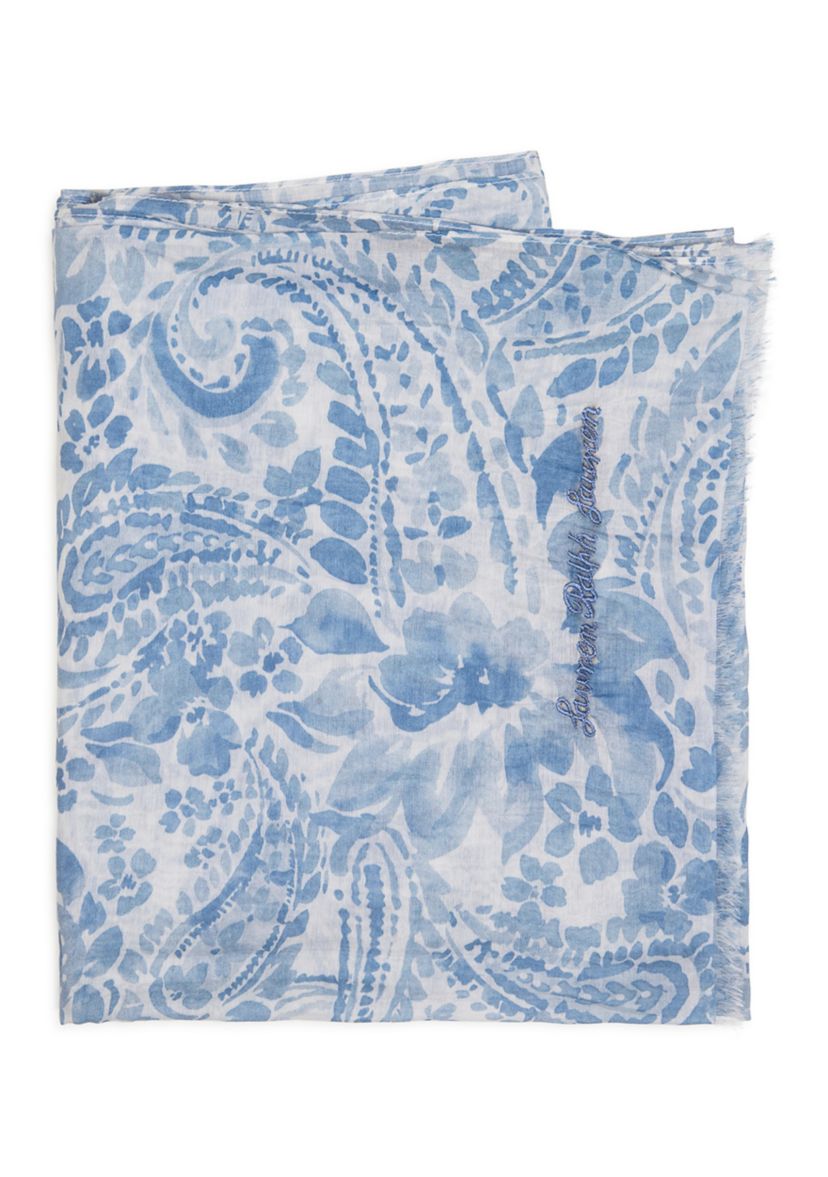 Summer Paisley Crinkled Oversized Oblong Scarf
