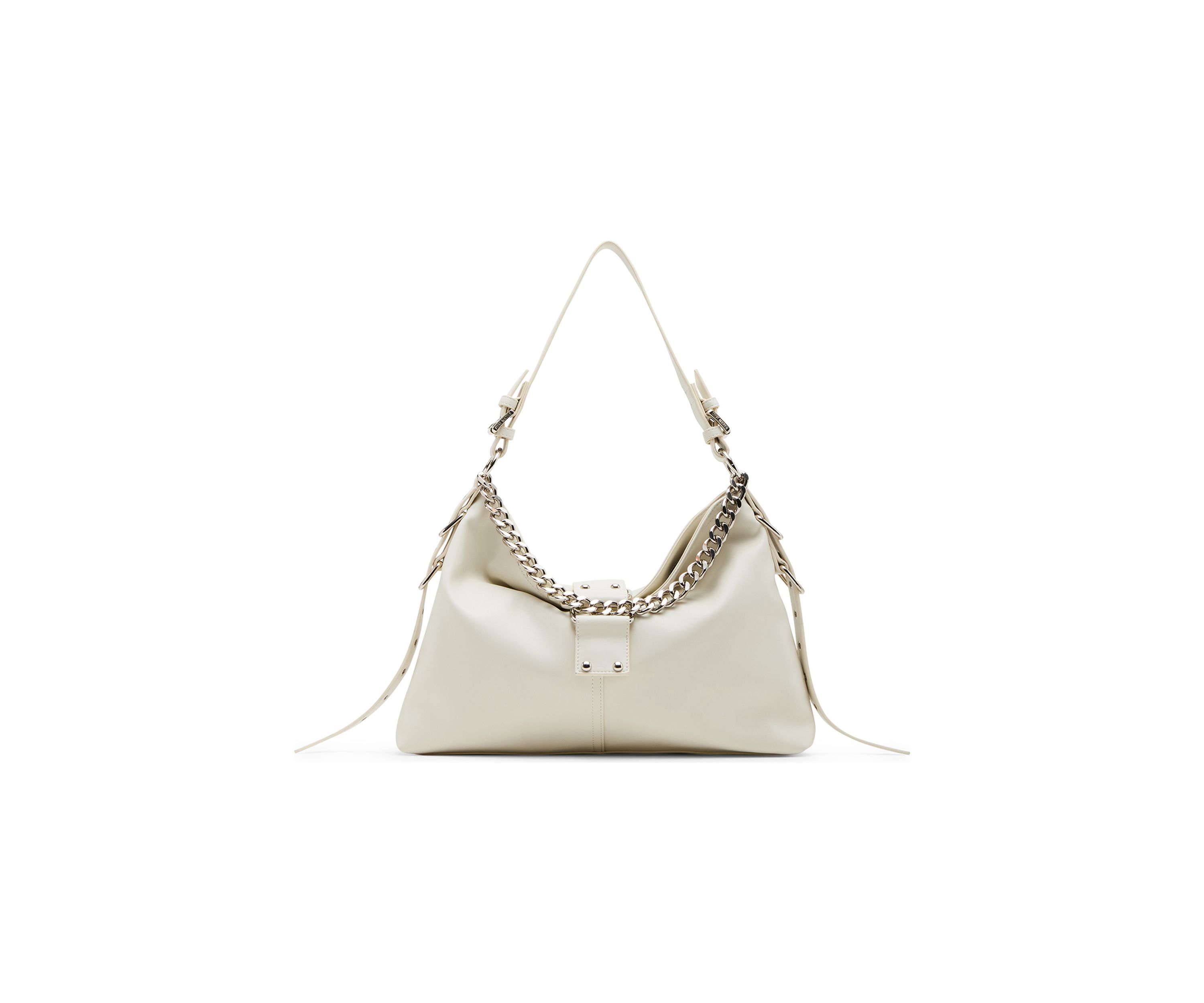 	  Shoulder Bag with Buckle and Chain 