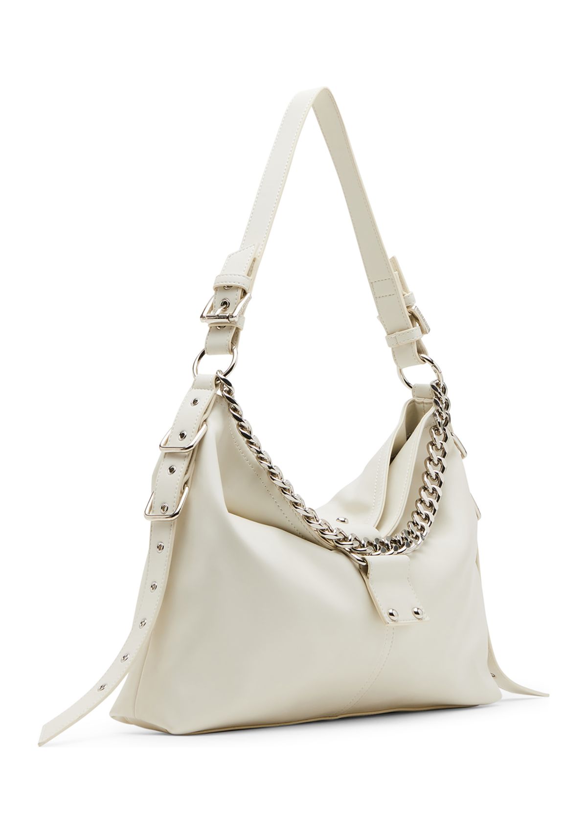 	  Shoulder Bag with Buckle and Chain 